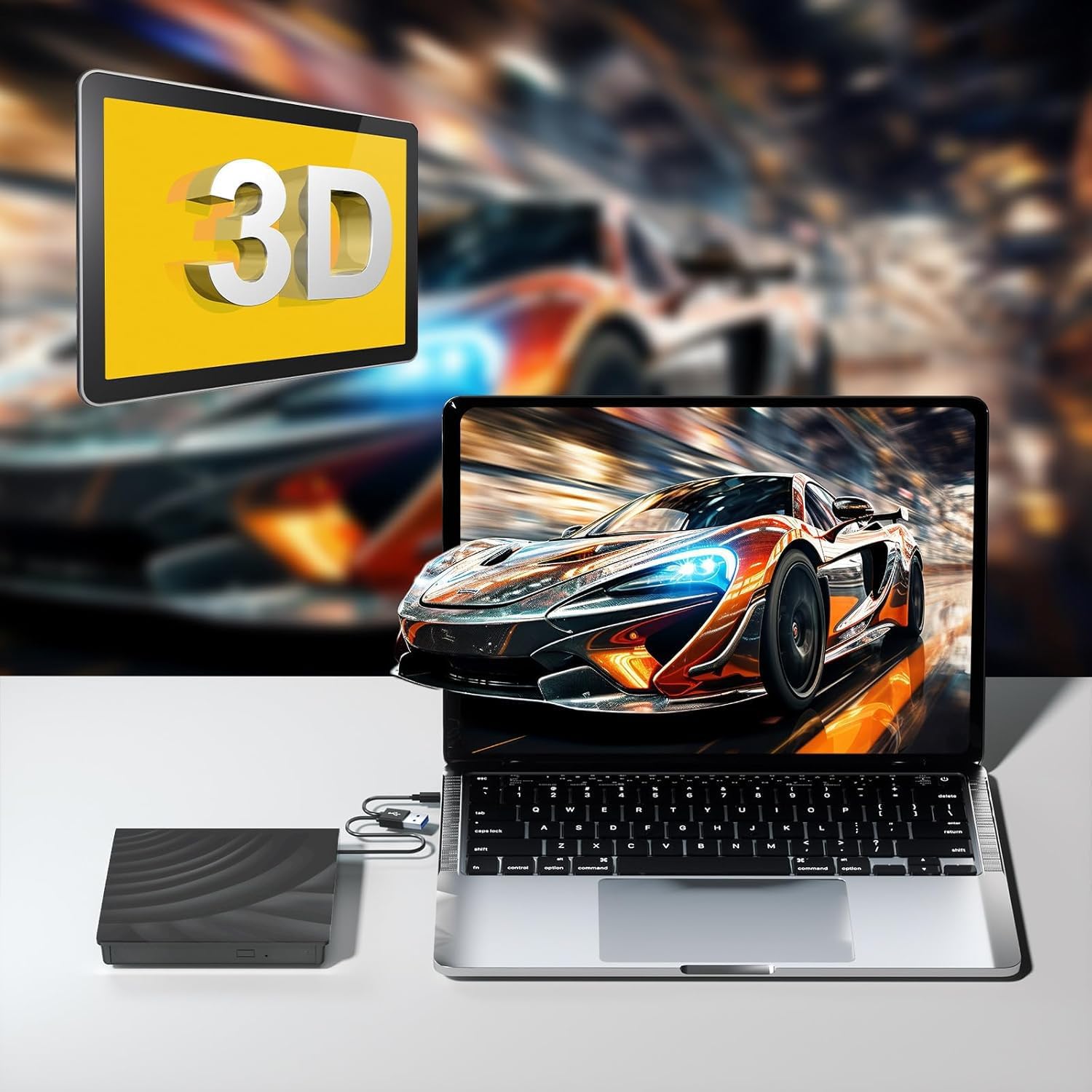 Unidad Blu Ray externa, unidades Bluray portátiles lector de CD DVD BD, USB 3.0 Tipo-C delgado óptico CDDVD Blu Ray quemador para MacBook Laptop PC