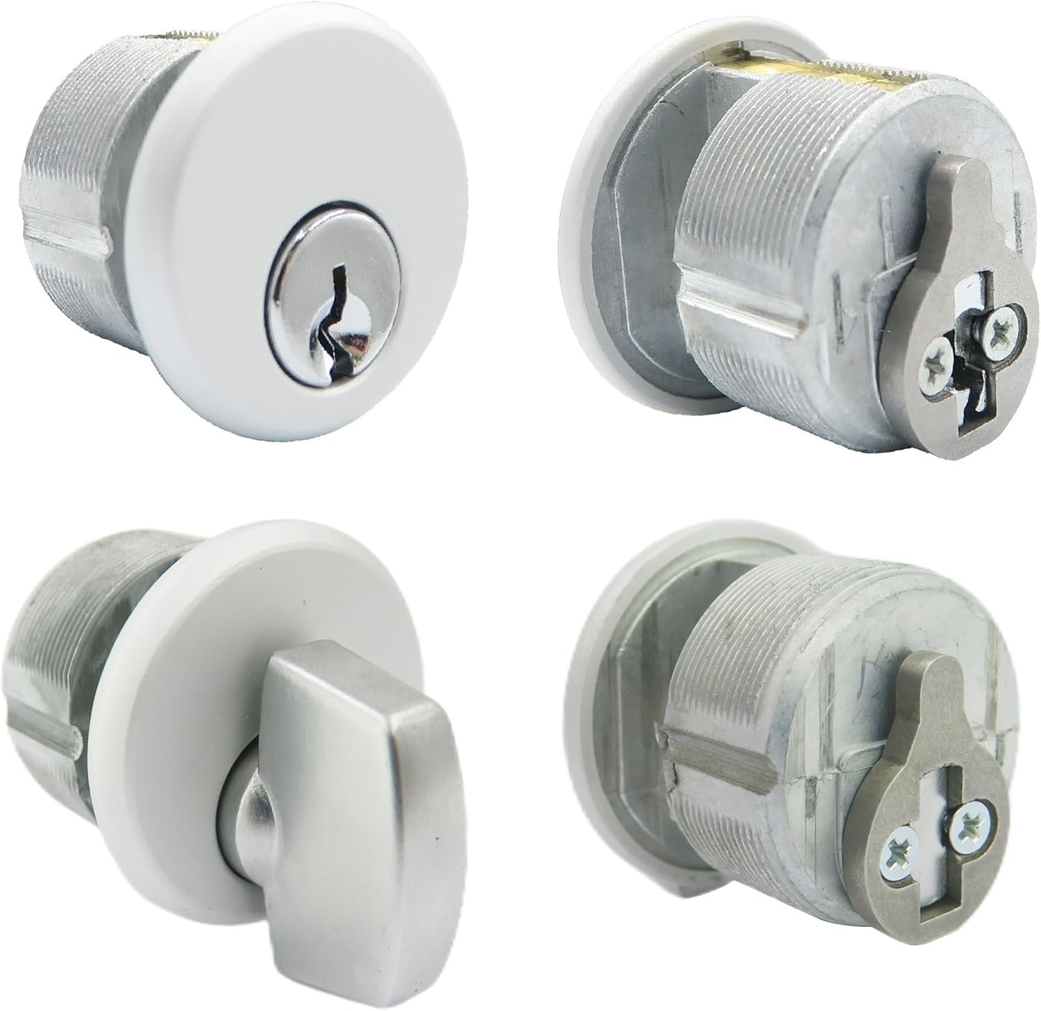 elox Cilindro con llave de zinc y 1 cilindro de perilla para Adams Rite Commercial Storefront Door Lock a Pair Pack AL Color