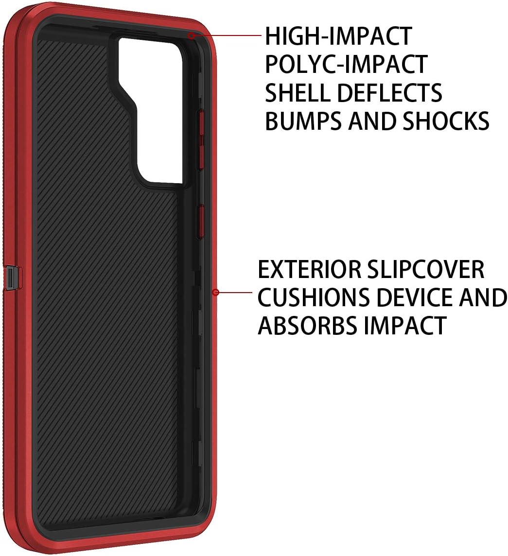 I-HONVA Funda para Galaxy S21 5G a prueba de golpes, a prueba de polvo y caídas, 3 capas de protección de cuerpo completo sin protector de pantalla