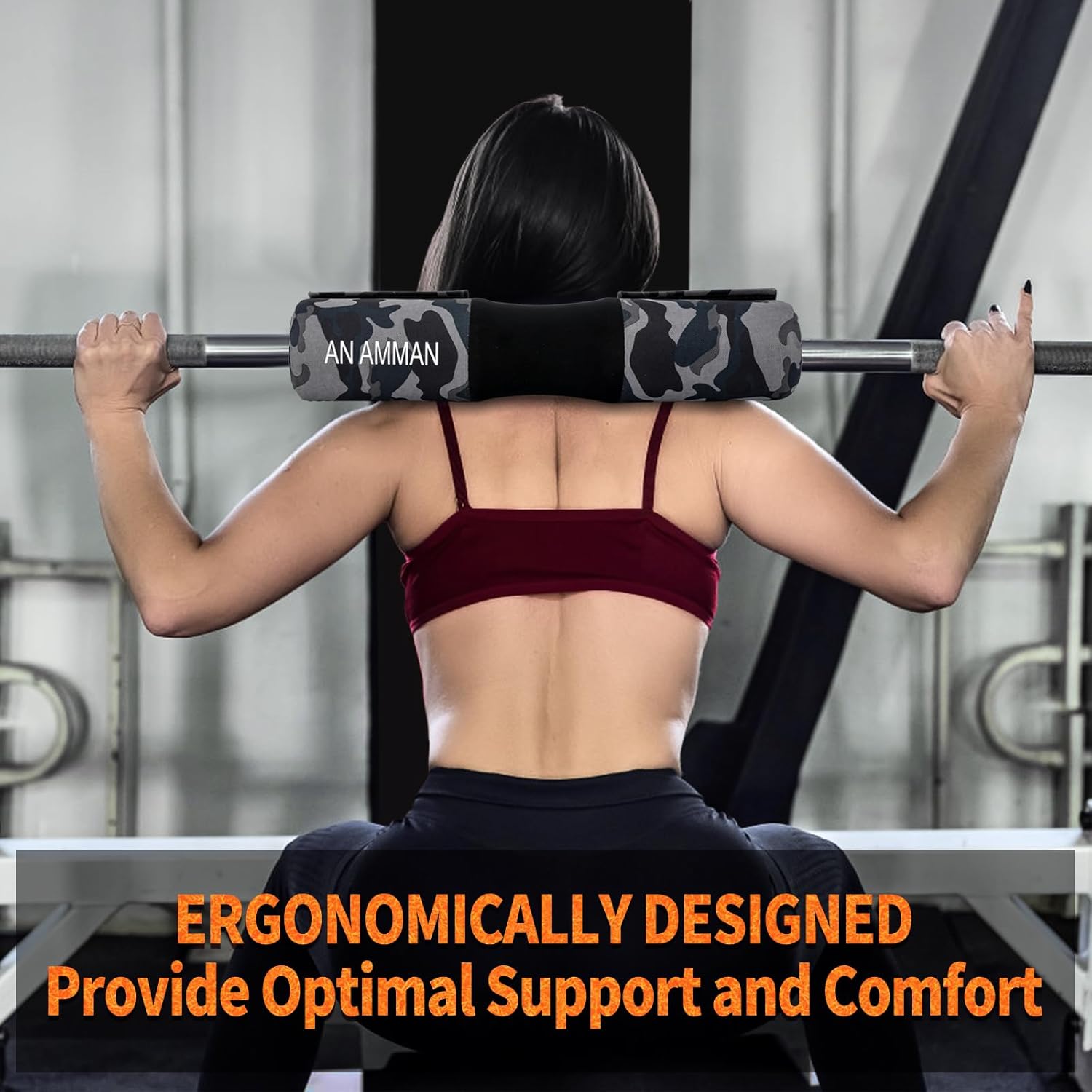 Barbell Pad Perfect for Squat, Hip Thrust – Zipper Design Replaceable Thick Foam Cushion – Gym Workout Smith Machine Thruster Weightlifting
