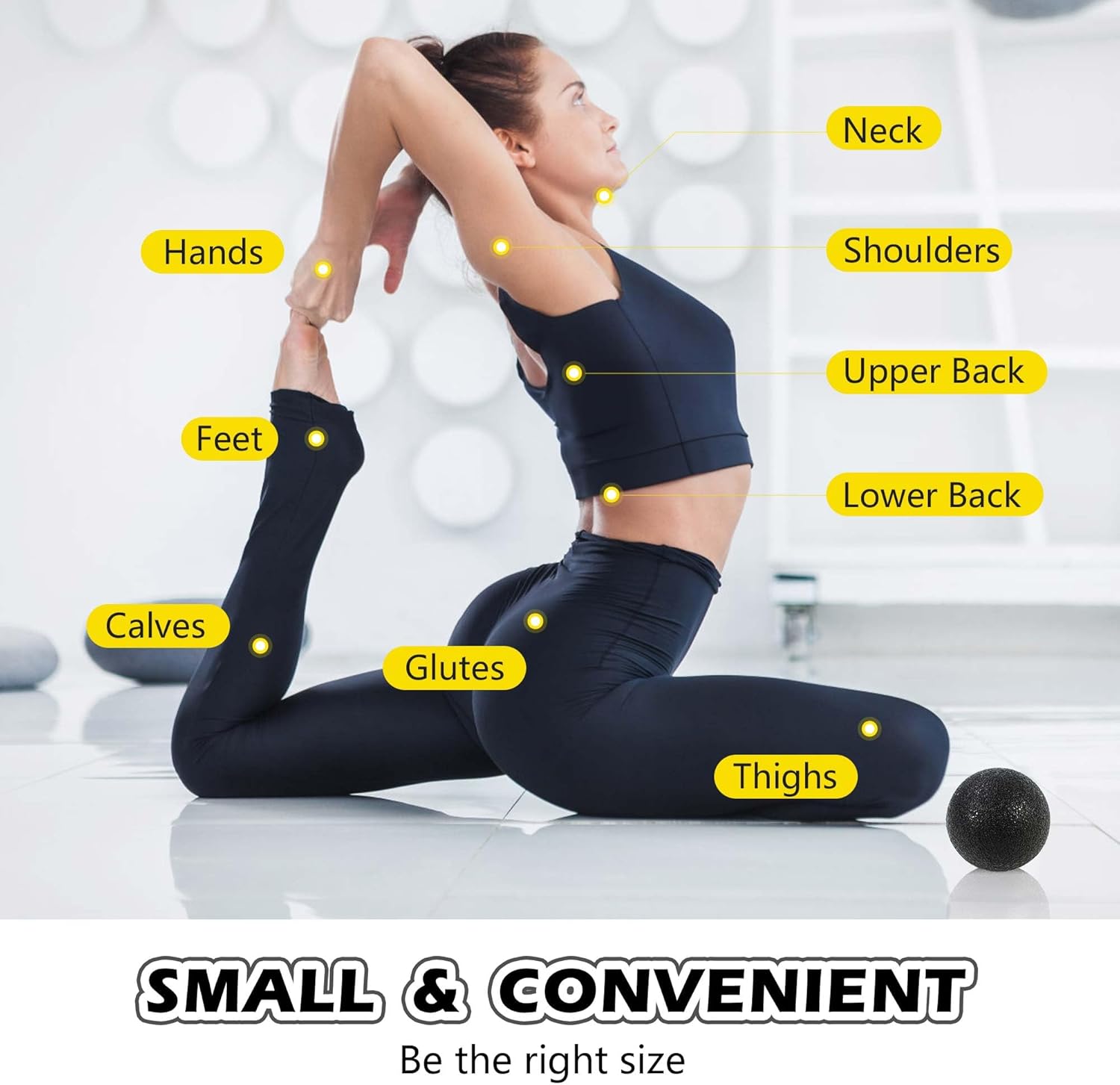 Laiao Bola de masaje, bola de liberación miofascial de 3.15 pulgadas para el punto de activación de la fascia, entrenamiento de terapia física y