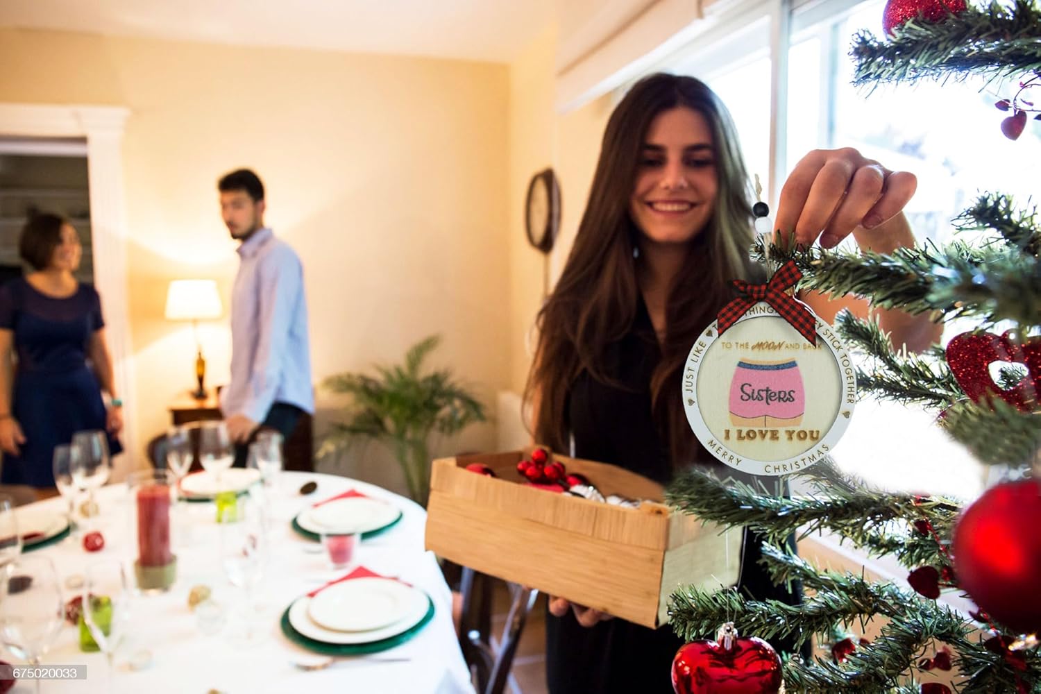 Adornos de Navidad 2023, divertido adorno de Navidad, adorno de Navidad para hermana 2023, muslos gruesos, adorno de Navidad para hermana, el mejor