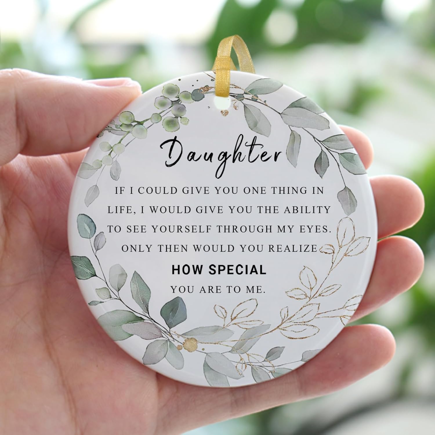 Adornos de regalo para hija de padres 2024, adorno de Navidad para hija para siempre, colgante de mamá papá, regalo de la mejor hija, decoración de