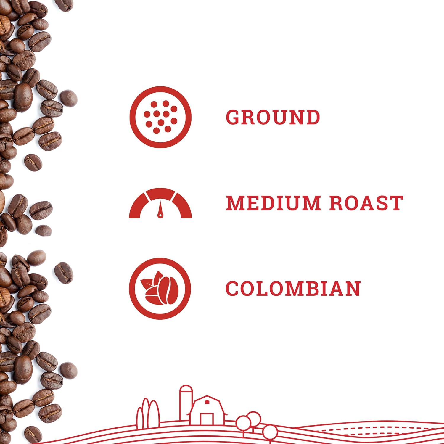 Hoosier Hill Farm Breakfast Blend – Café molido, tostado medio, 32 onzas (2 libras), bolsa resellable