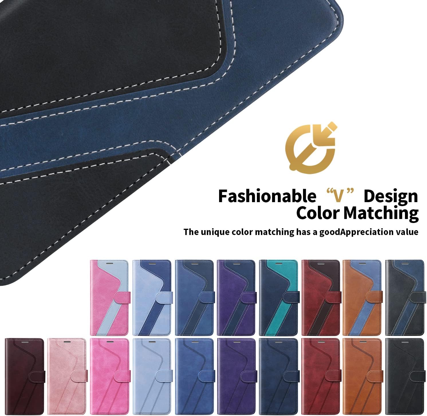 Funda tipo cartera para Samsung Galaxy S22 Ultra, con bloqueo RFID, tarjetero de crédito, funda de piel sintética a juego para Samsung S22 Ultra,