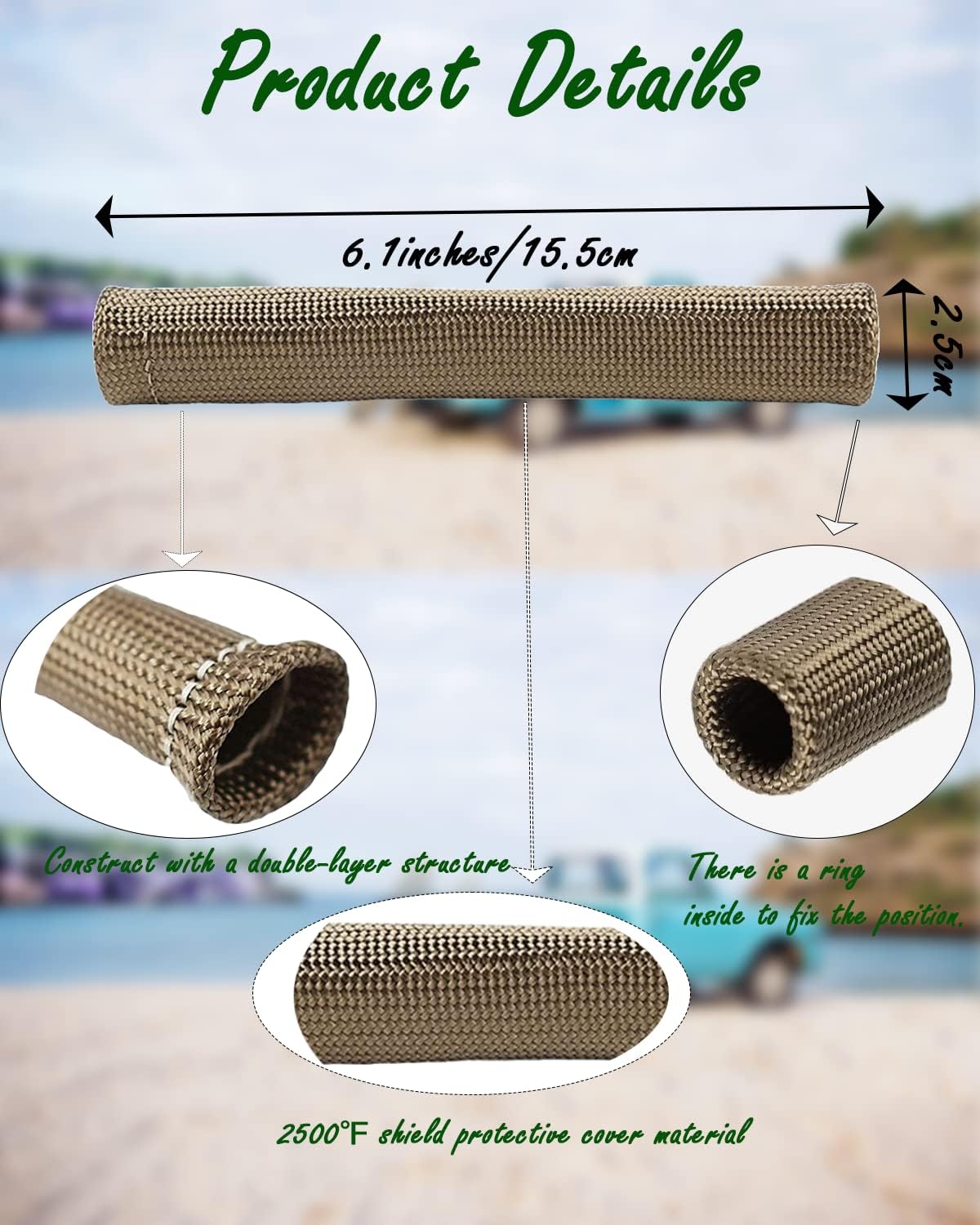 Protector térmico de alambre para bujías, 8 piezas de 2500 para bujías de 2500, funda de protección de calor de 6 pulgadas de repuesto para LS1  LS2