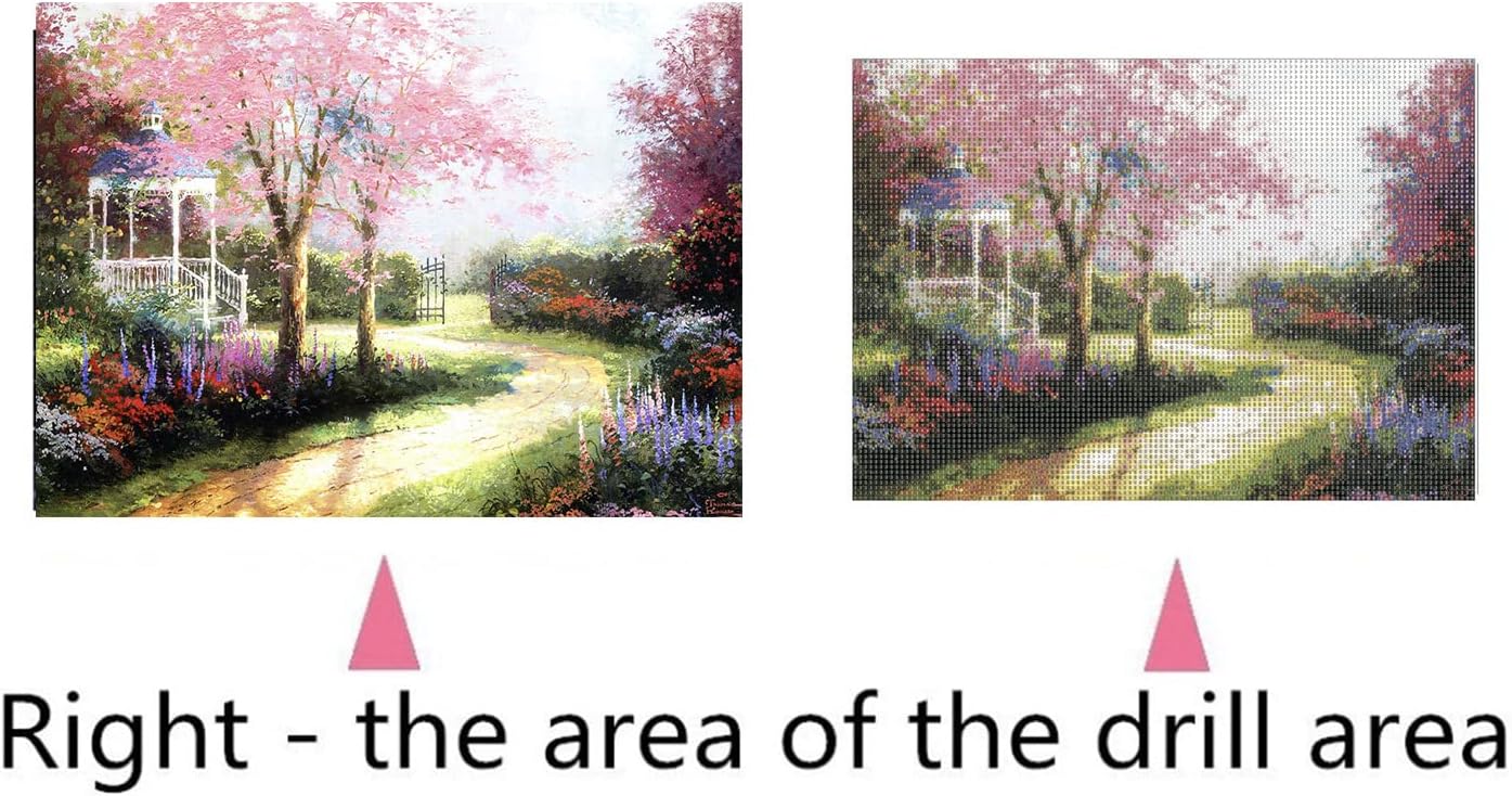 SIDENUO Kit de diamantes de camino de flores de árbol 5D para adultos, paisajes de otoño, pintura de paisaje, manualidades para decoración de pared