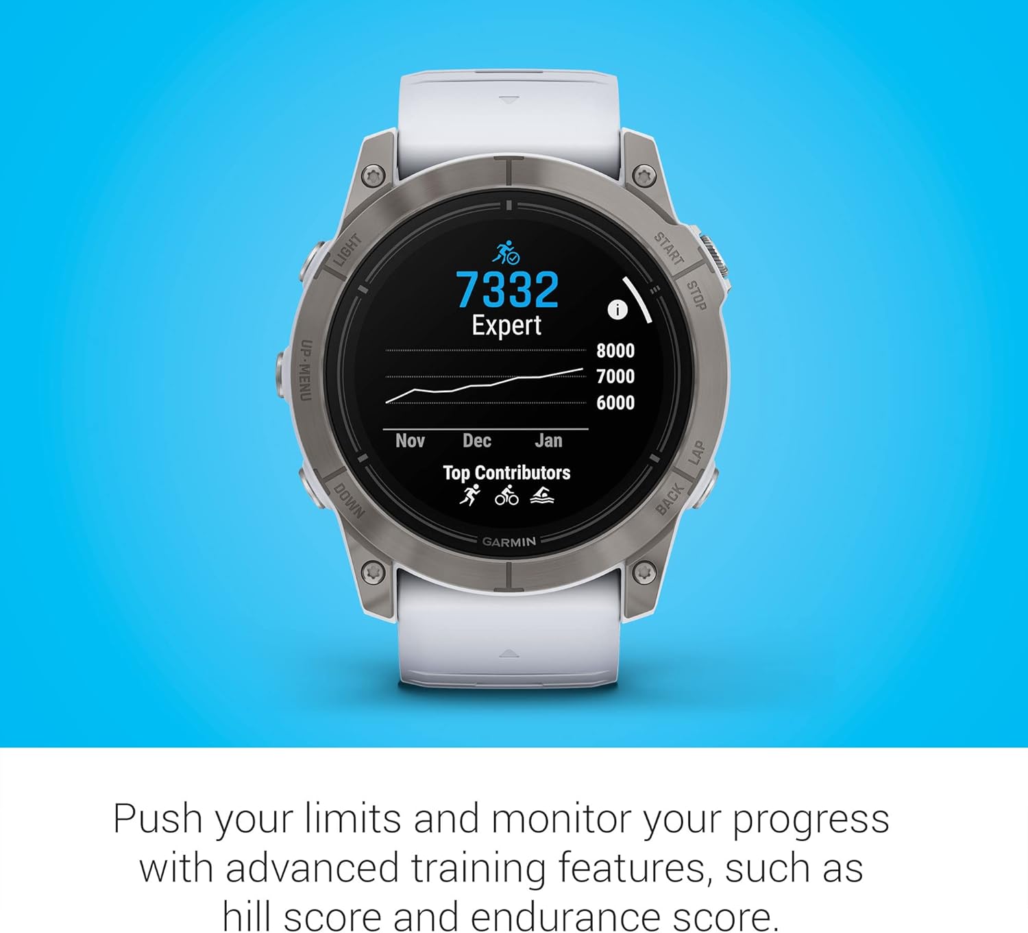 Garmin epix Gen 2 Pro Sapphire Edition, 2.008 in, titaniopiedra blanca  Pantalla AMOLED, reloj inteligente de alto rendimiento, tecnología de