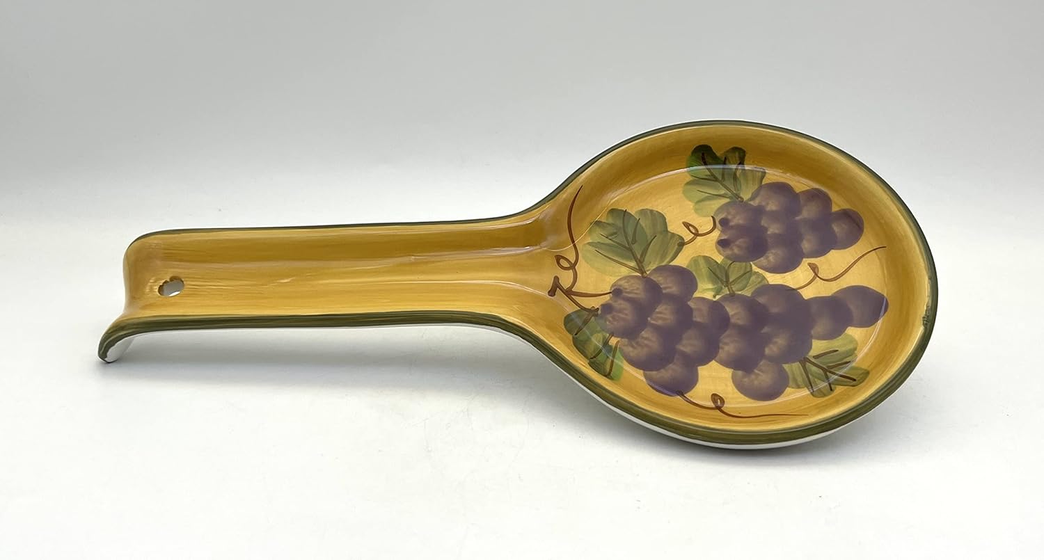 Collection de cerámica pintada a mano Tuscany Grape., SPOON REST