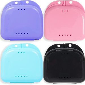 Estuche retenedor  Paquete de 4 surtidos  Funda protectora bucal inodoro  Ventilada e higiénica para transportar y proteger aparatos ortopédicos y Estuche retenedor  Paquete de 4 surtidos  Funda protectora bucal inodoro  Ventilada e higiénica para transportar y proteger aparatos ortopédicos y