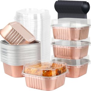 LNYZQUS Paquete de 40 mini latas para pasteles de 10 onzas con tapas, moldes pequeños de papel de aluminio para hornear desechables grandes de LNYZQUS Paquete de 40 mini latas para pasteles de 10 onzas con tapas, moldes pequeños de papel de aluminio para hornear desechables grandes de