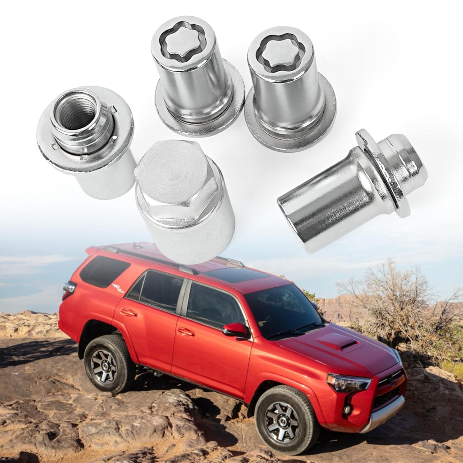 Tuercas de bloqueo de aleación cromada para Lexus GS300 GS400 GS430 GX460 RX300 RX330 Toyota 4Runner Highlander Sequoia Solara Tacoma Tuercas de