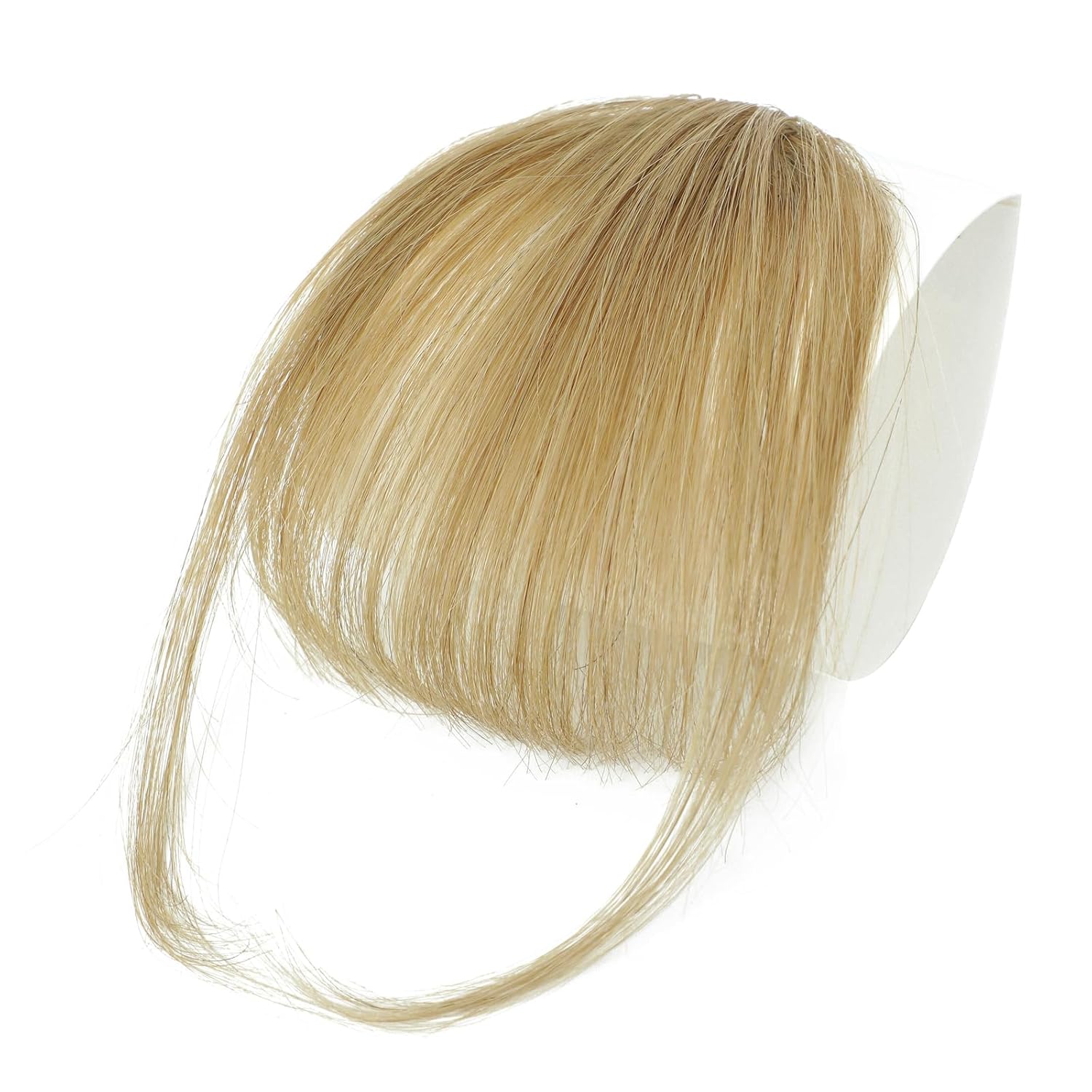 AISI QUEENS Flequillo con clip, extensiones de cabello humano real, flequillo falso con fleco de sienes para mujer, flequillo plano y curvado para