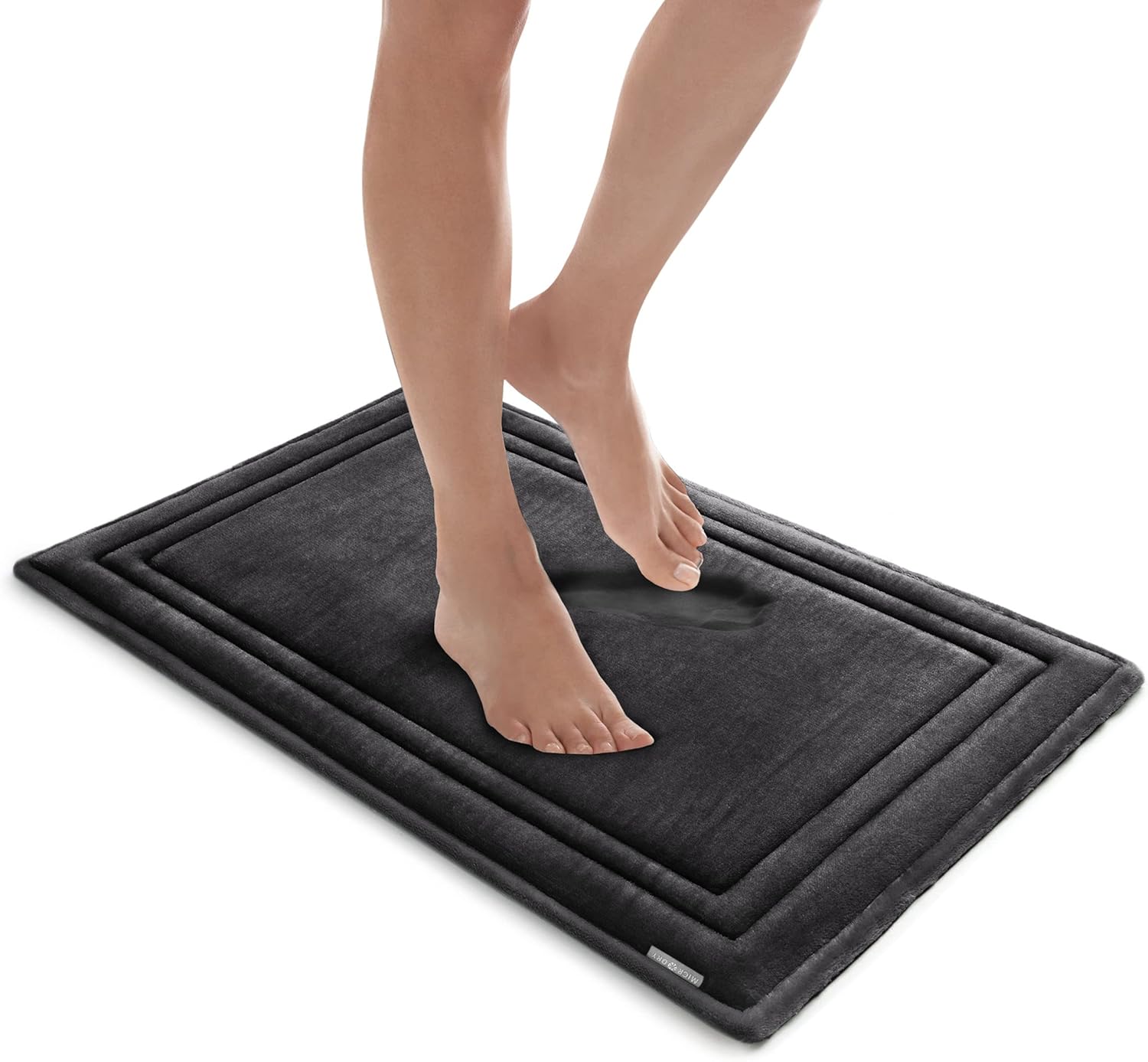 MICRODRY – Lujosa alfombra de baño de espuma viscoelástica, absorbente con base antideslizante, lavable a máquina para baños, cocinas y más, 17 x 24