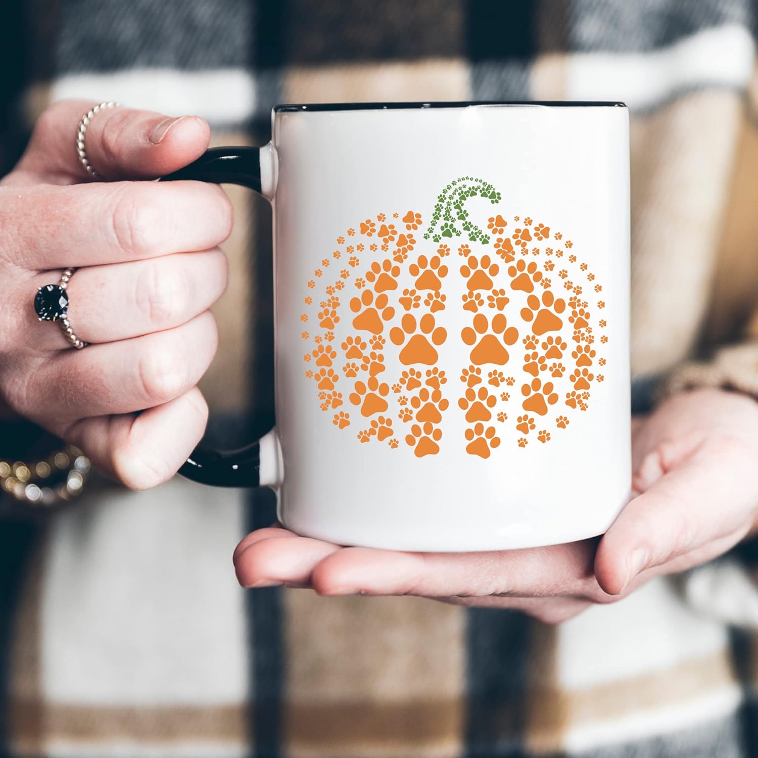 Taza de Halloween Paws y calabaza para la temporada espeluznante, idea de regalo para Halloween y para los amantes de los perros