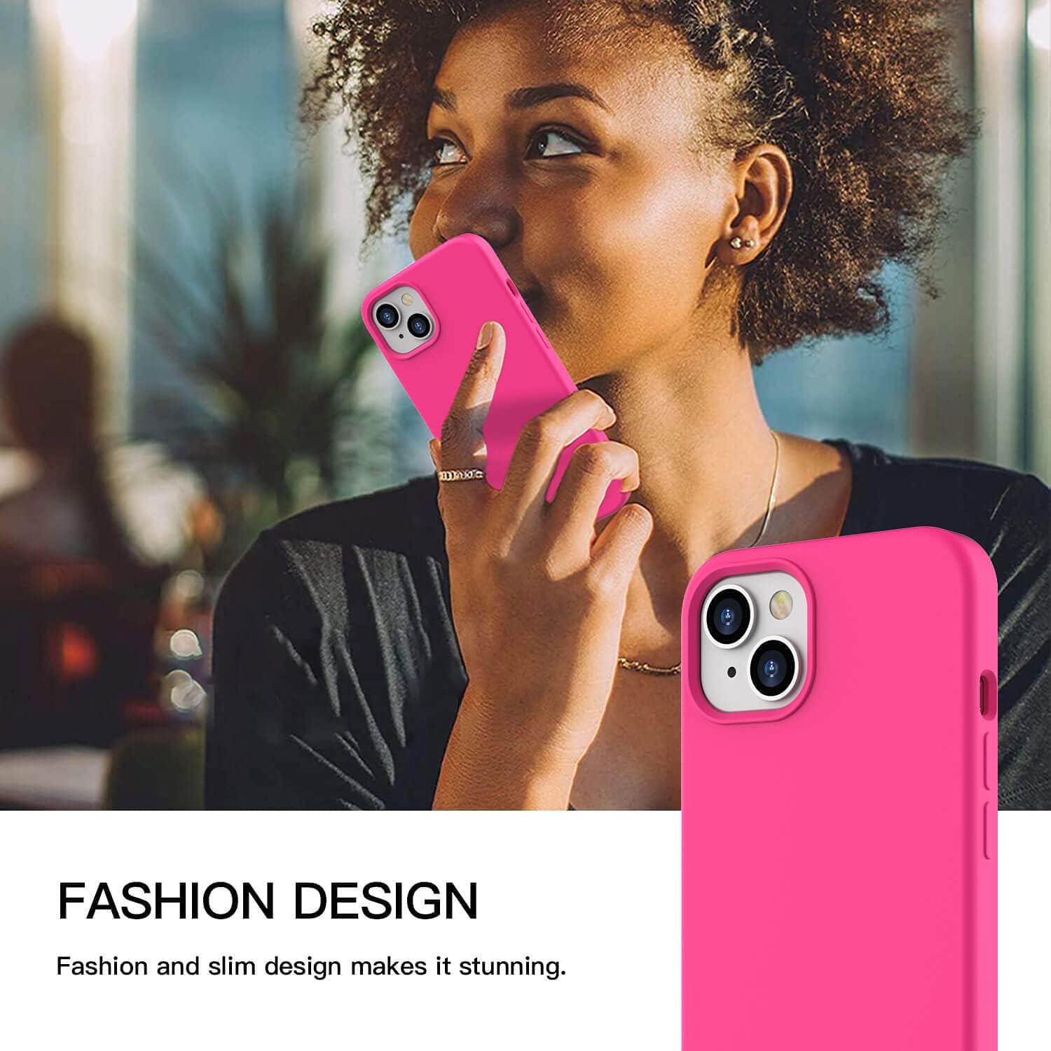 Zuslab Funda de silicona real compatible con Apple iPhone 13 de 6.1 pulgadas (2021), silicona líquida antiarañazos, goma de gel, a prueba de golpes,