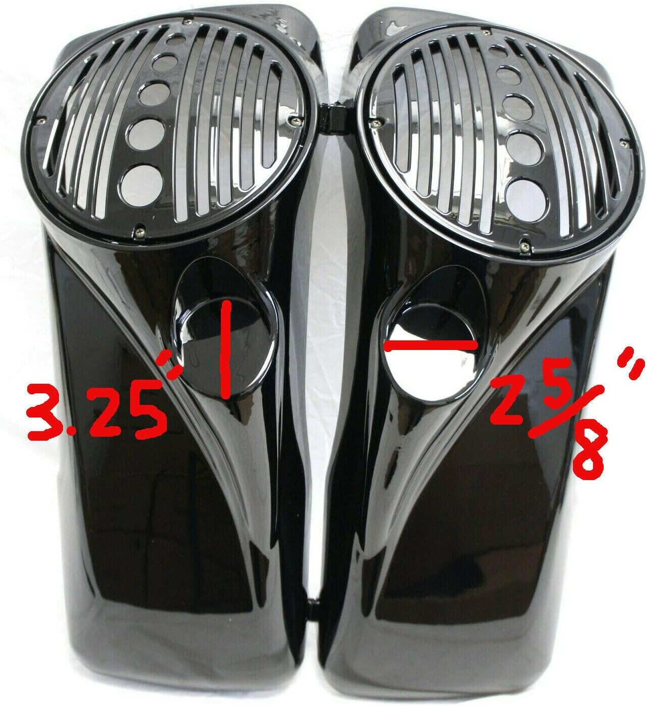 Tapas de altavoz negras vívidas de 8 pulgadas con puerto de tweeter para alforjas duras Harley Davidson Touring 1994 1995 1996 1997 1998 1999 2000