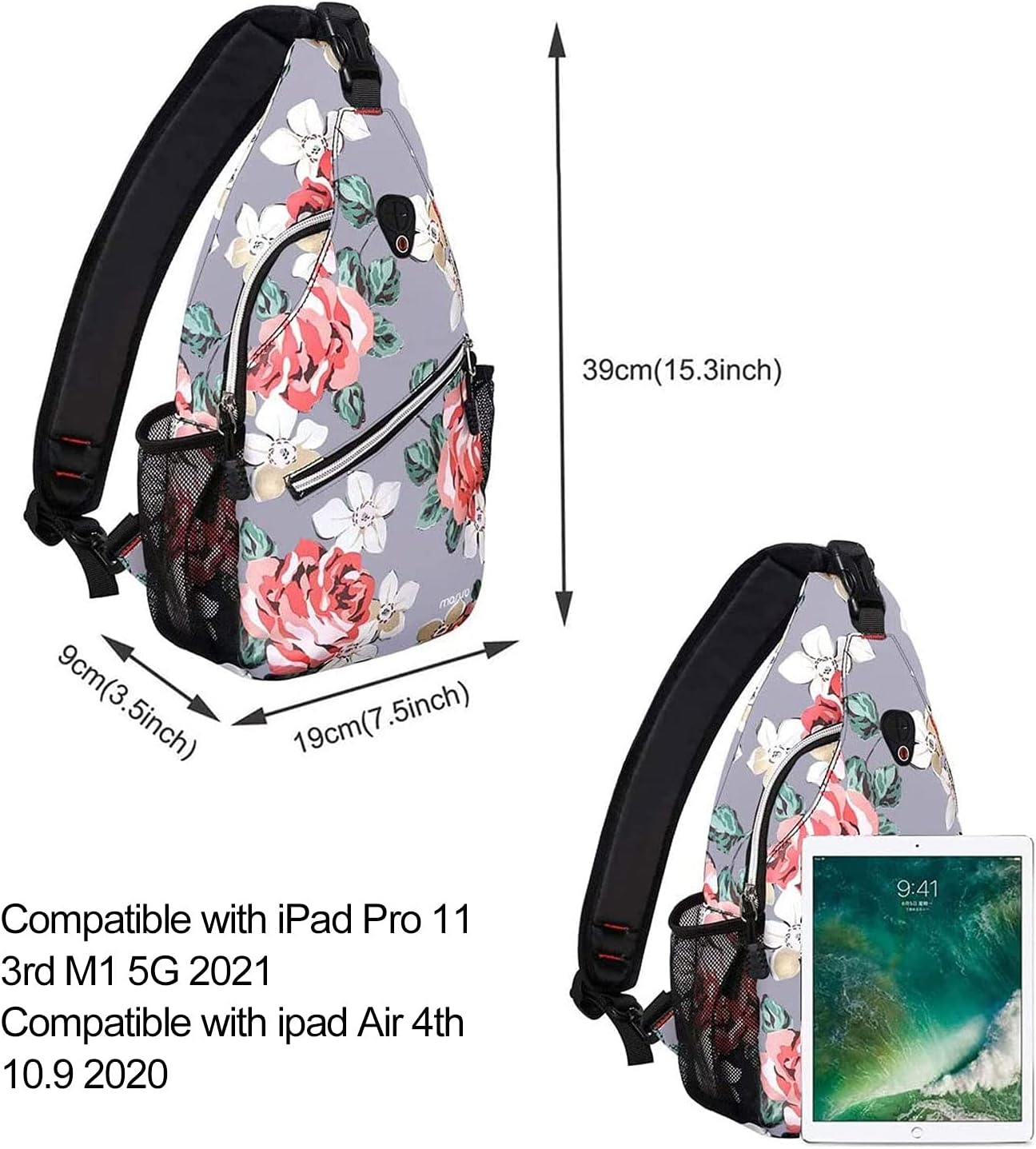MOSISO Mochila tipo bandolera, mochila de viaje para senderismo, bolsa de hombro cruzada de cuerda rosa