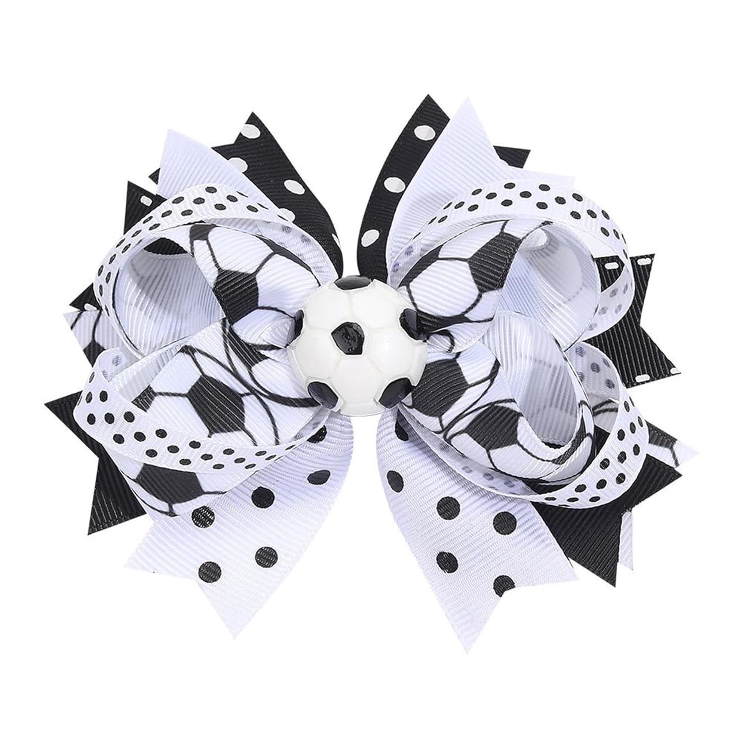 Pinzas para el pelo con lazo de fútbol, los lazos de fútbol son accesorios para el cabello para niñas. Pinzas para el pelo de fútbol (FQ1-H)