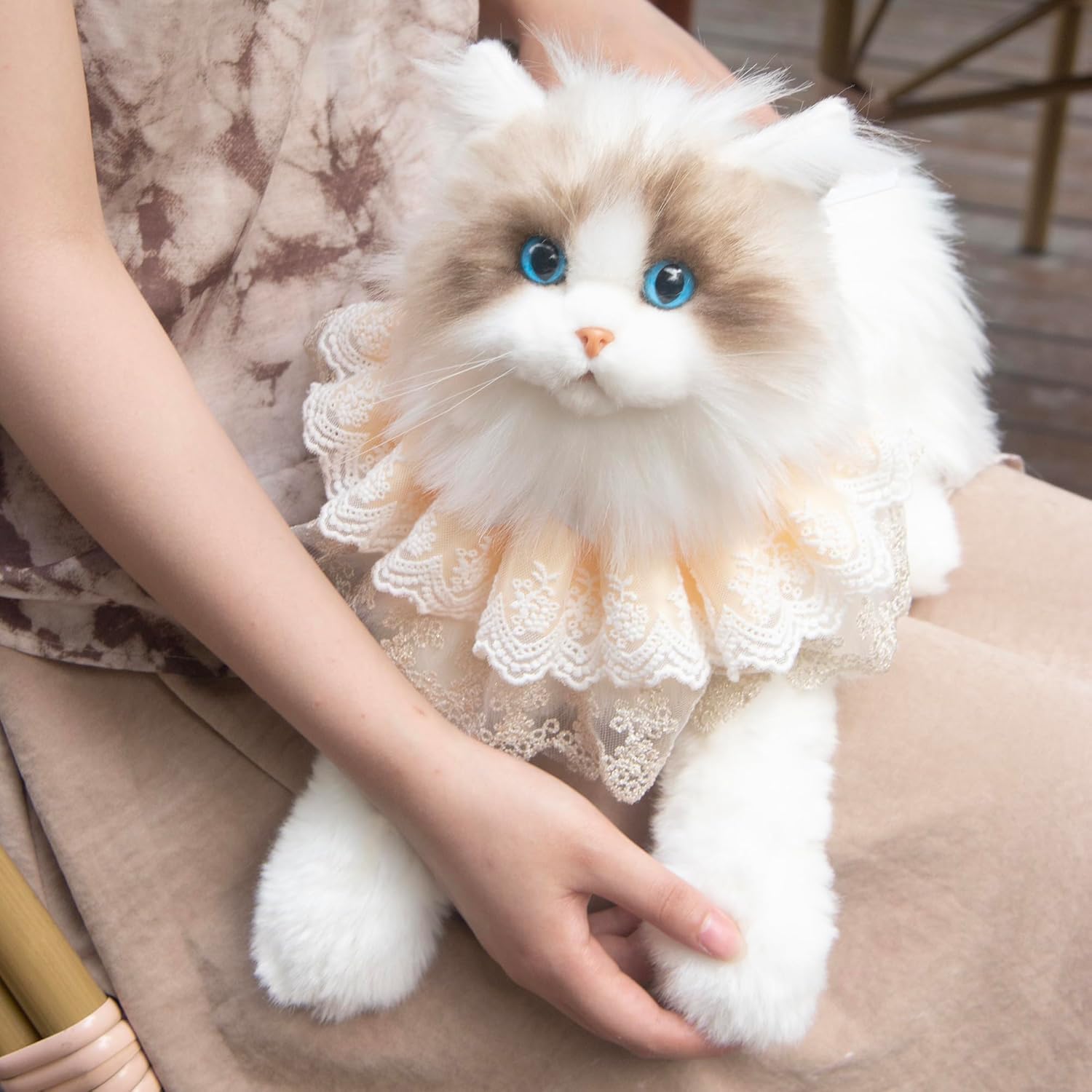 Chongker Peluche de gato  Animal de peluche realista para niños, regalo para niños y amantes de los gatos (Ragdoll Cat)