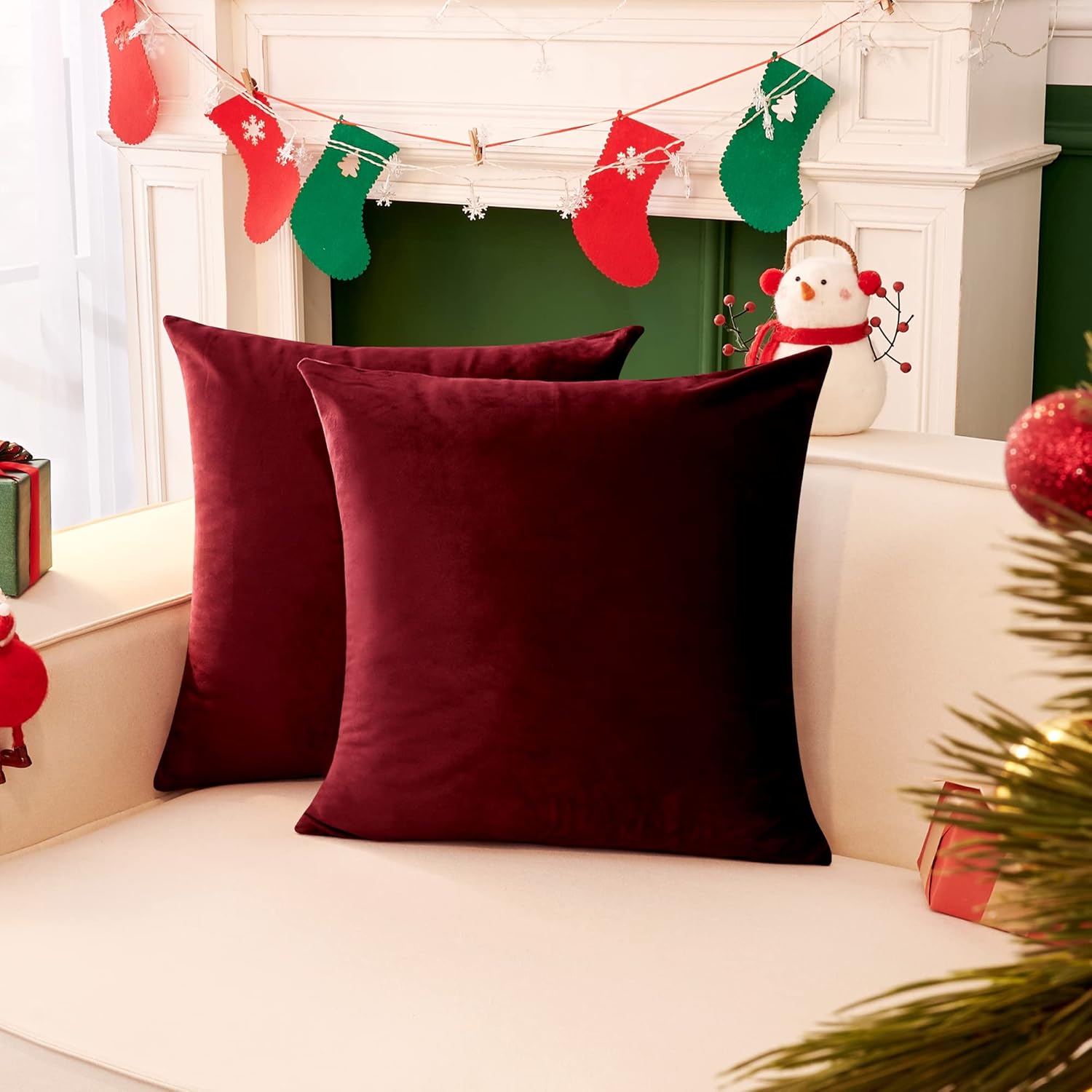 Deconovo – Fundas de almohada, tejido suave, terciopelo. Fundas de almohada, elegantes fundas de almohada