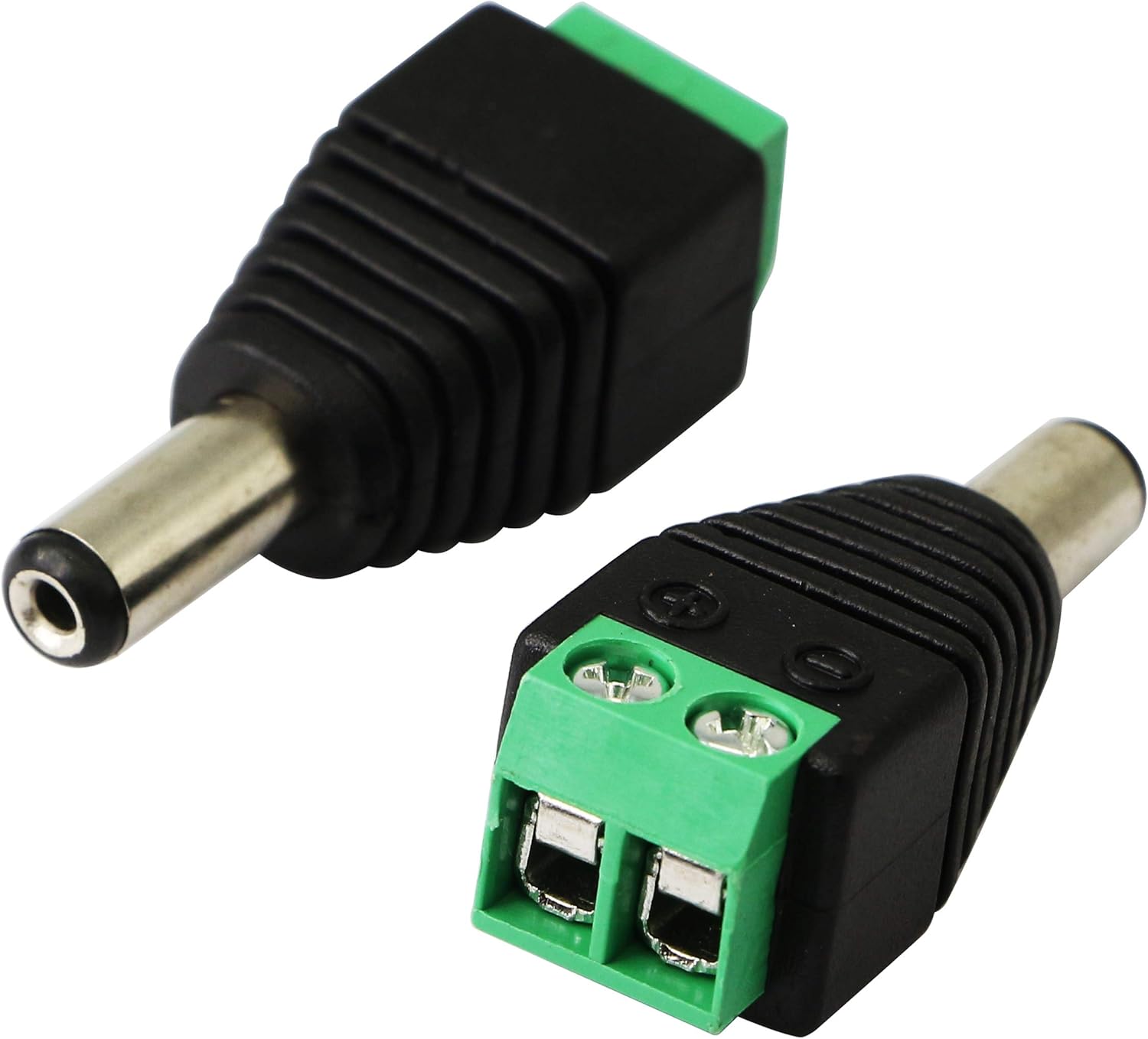 zdyCGTime Adaptador DC de 0.217 x 0.083 in, conector macho de alimentación de barril de 0.083 x 0.217 in a 2 pinesforma hembra de perno de tornillo,