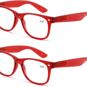 V.W.E. 2 pares de anteojos de lectura transparentes de color neón de lujo, cómodos y elegantes para lectores simples V.W.E. 2 pares de anteojos de lectura transparentes de color neón de lujo, cómodos y elegantes para lectores simples