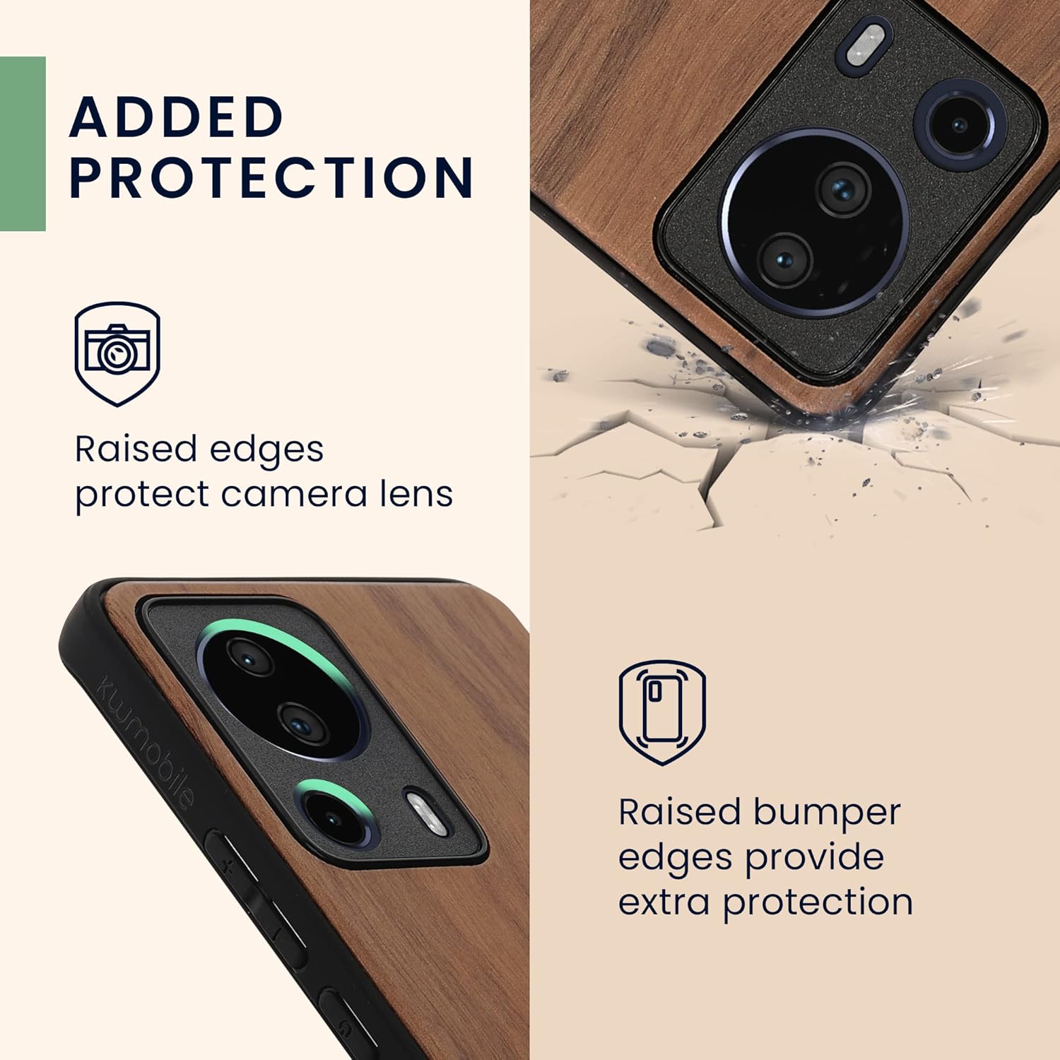 kwmobile Funda de madera compatible con Xiaomi 13 Lite 5G – Funda – Brújula de navegación marrón oscuro