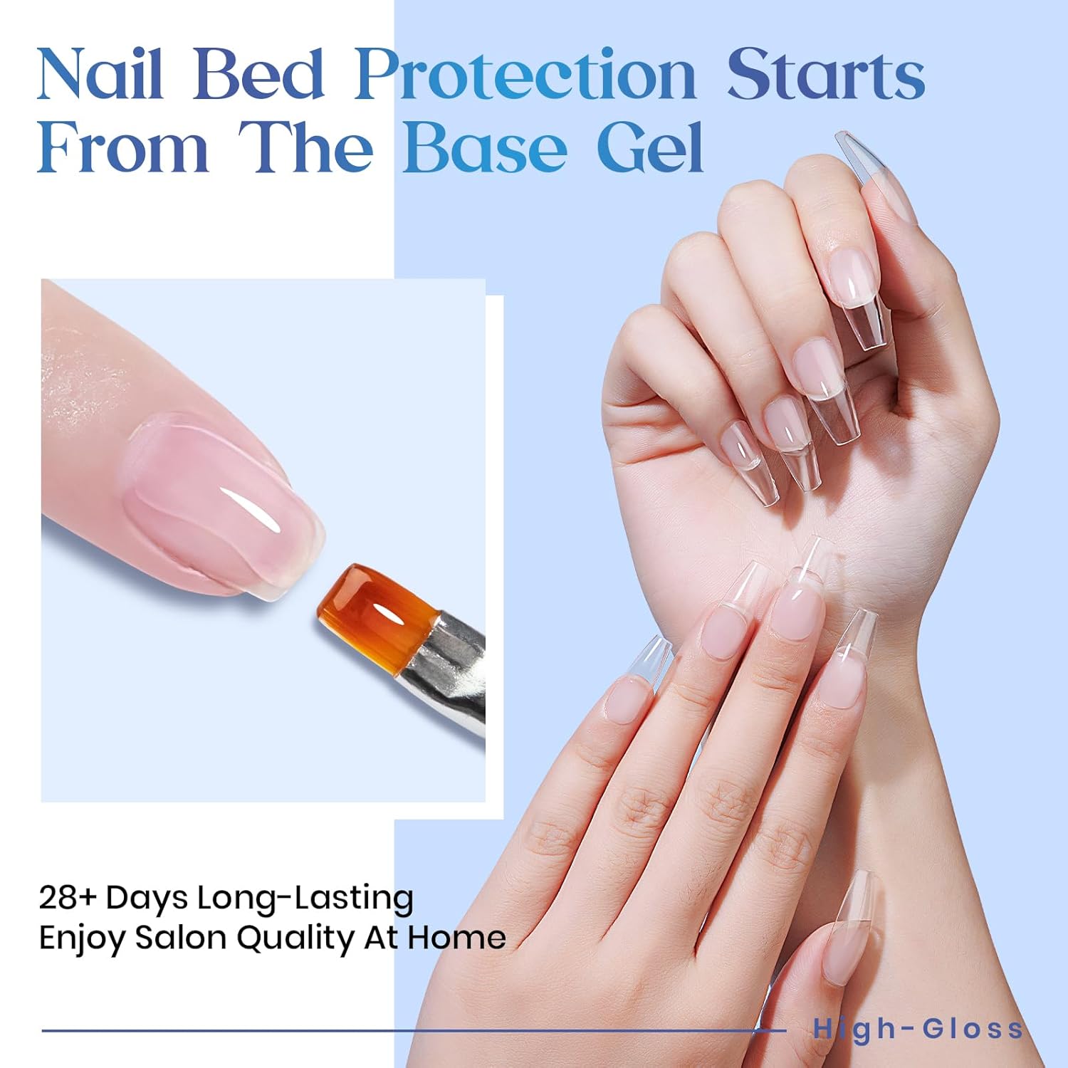 MIZHSE Capa base de gel de 3.4 fl oz para esmalte de uñas de gel, capa base de gran capacidad, esmalte de uñas, fórmula mejorada de larga duración