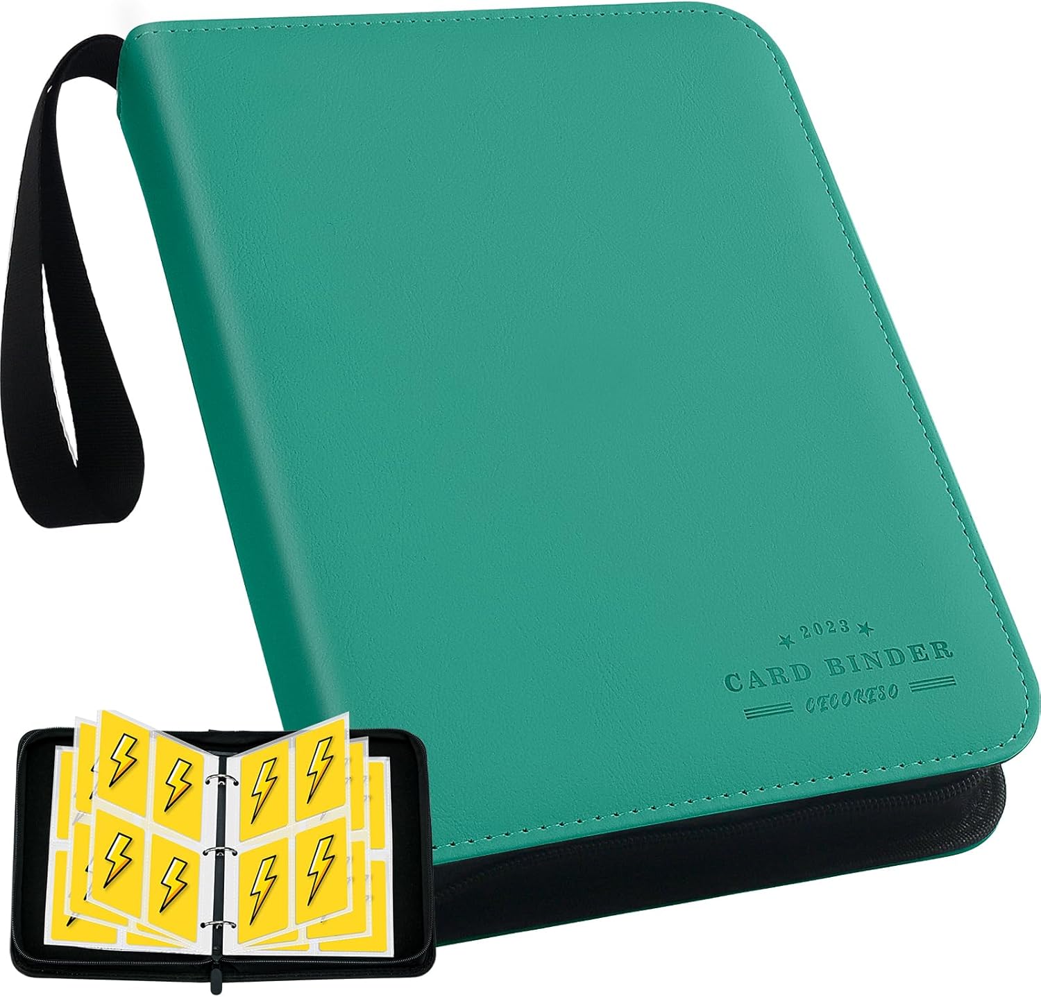 CECOKESO Carpeta de tarjetas de béisbol, carpeta de accesorios para tarjetas coleccionables de 4 bolsillos, carpeta de tarjetas deportivas de 400