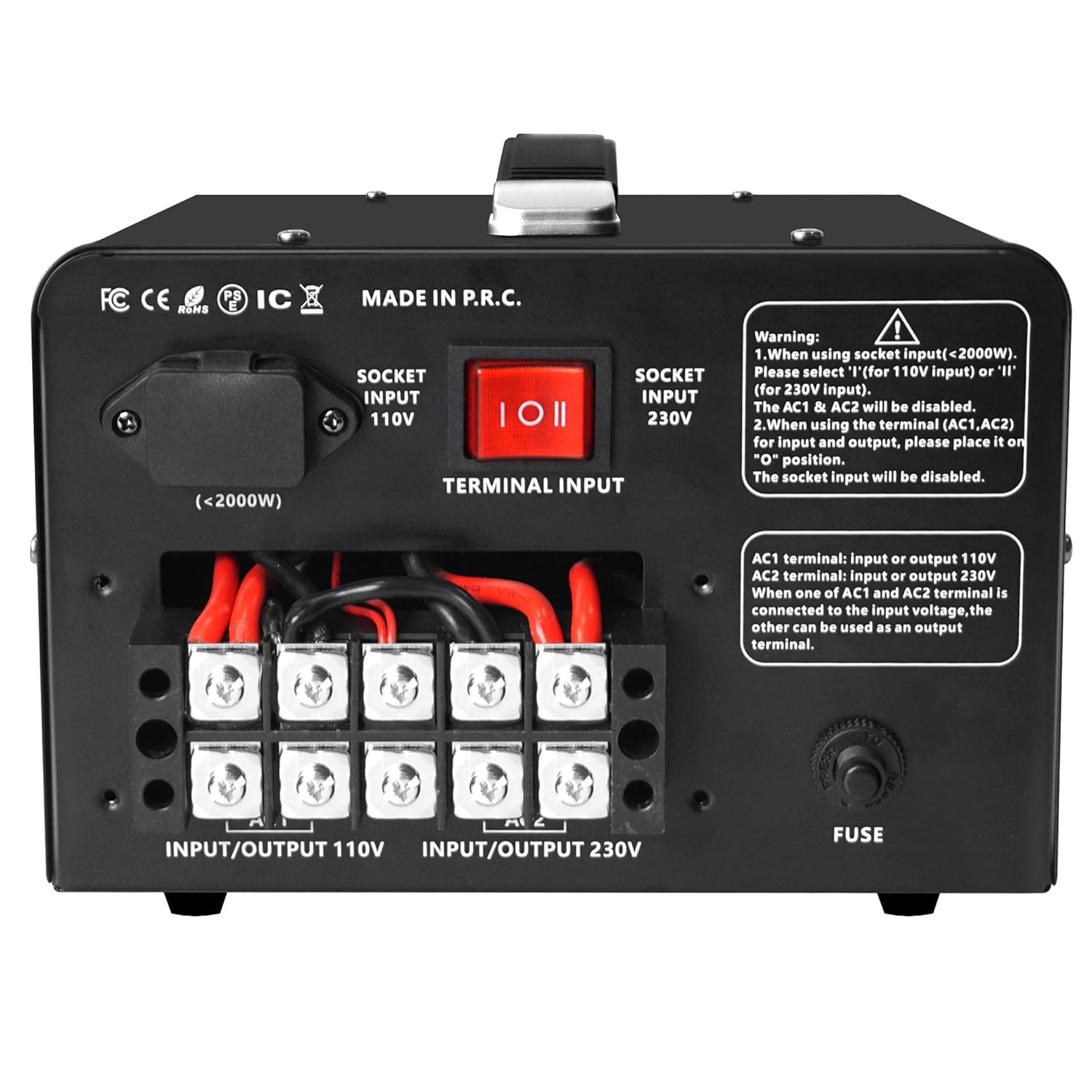 LVYUAN Convertidor de voltaje de 5000 vatios, convertidor de voltaje resistente, elevadorabajo, CA de 110 V120 V220 V240 V con soporte cableado, 3