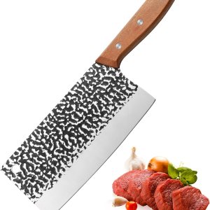 Cuchillo de carnicero profesional serbio de 7 pulgadas, ultra afilado, peso ligero, forjado a mano, cuchillo chino de carne de espiga completa Cuchillo de carnicero profesional serbio de 7 pulgadas, ultra afilado, peso ligero, forjado a mano, cuchillo chino de carne de espiga completa
