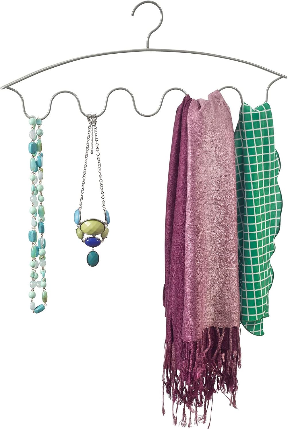 ClosetMaid Gancho para bufandas, organizador de armario sin enganches para bufandas, collares, cinturones, corbatas, almacenamiento que ahorra