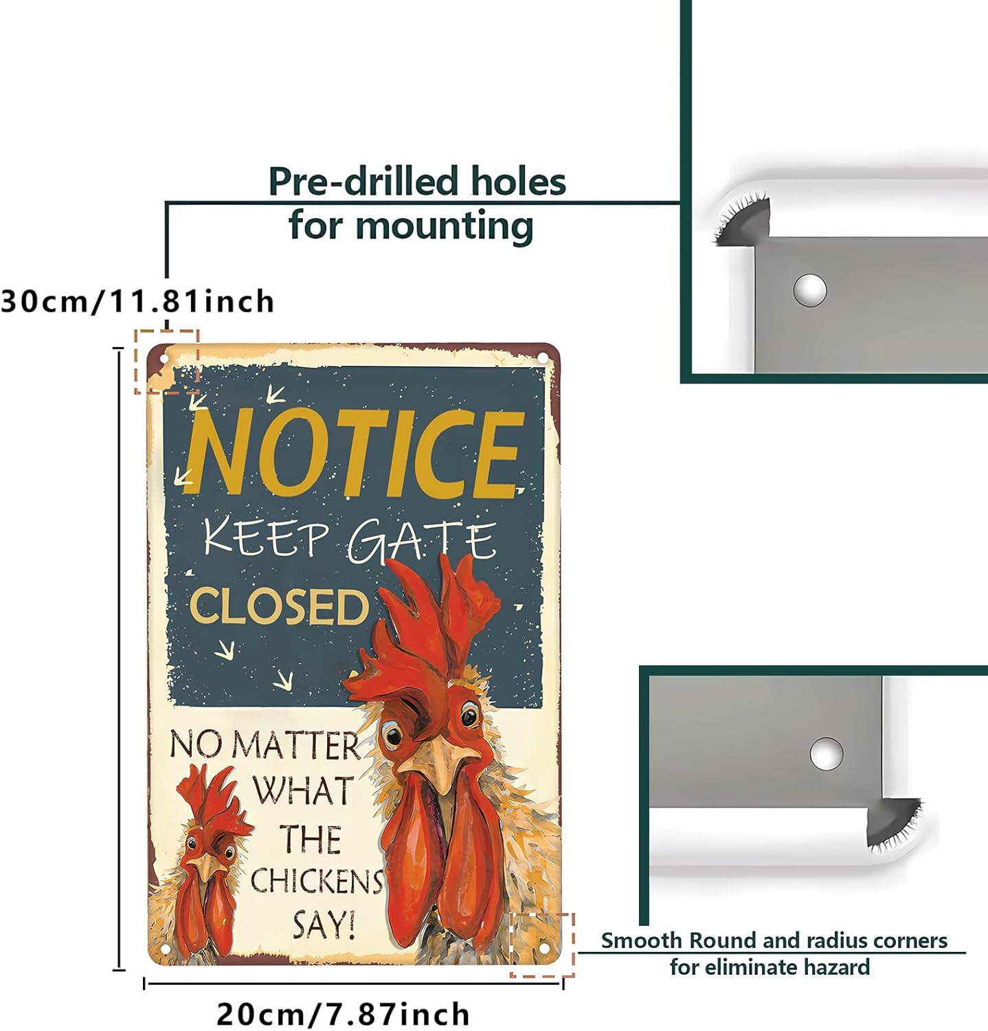 Chicken Coop Signs funny chicken signs Keep Gate Closed No Matter What The Chickens Say chicken coop decor outdoor chicken coop ideas chicken coop