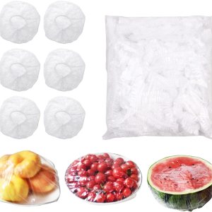 100 fundas elásticas reutilizables para almacenamiento de alimentos, cubiertas de plástico transparentes para platos de comida al aire libre 100 fundas elásticas reutilizables para almacenamiento de alimentos, cubiertas de plástico transparentes para platos de comida al aire libre
