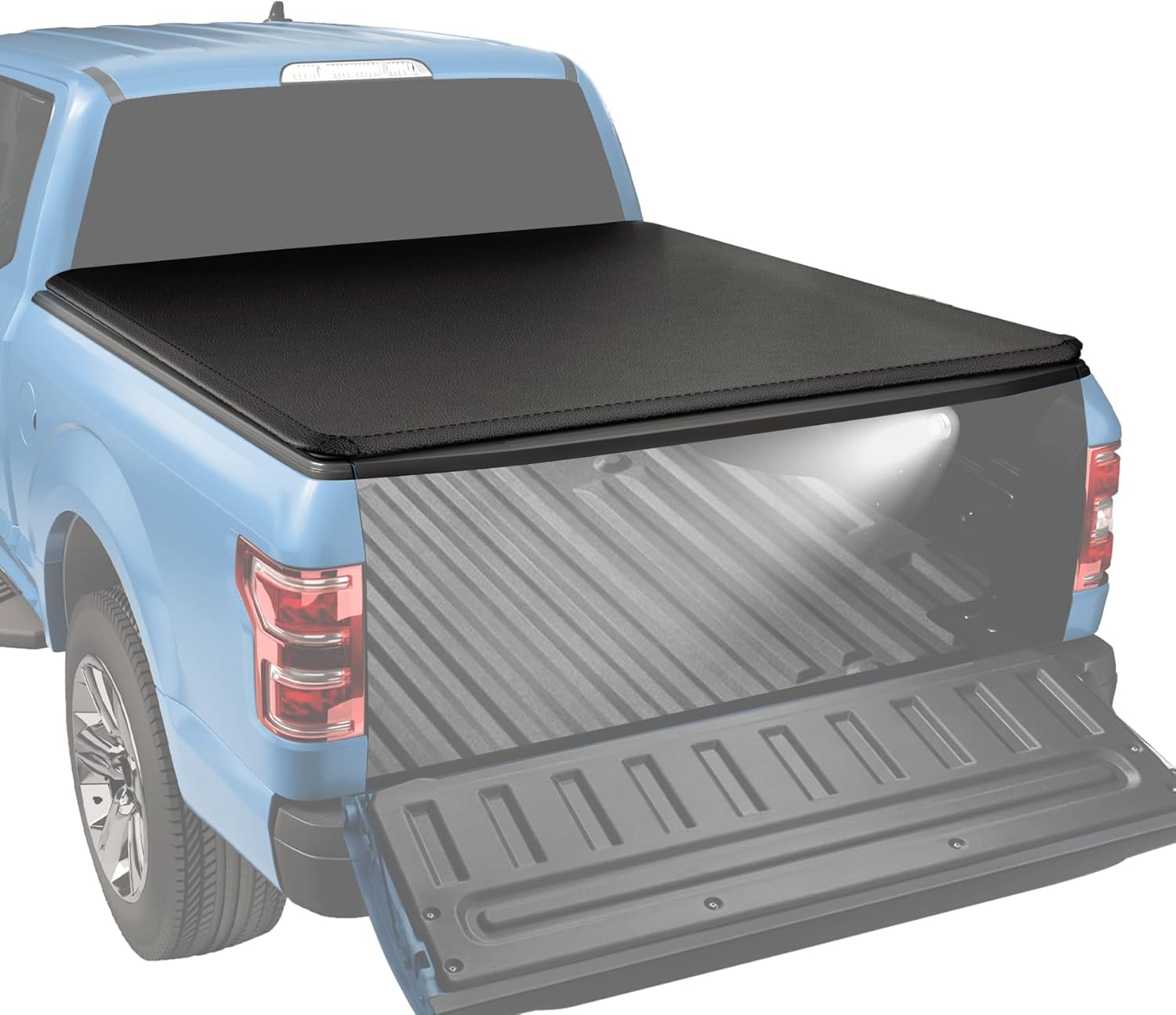 CARMOCAR Cubierta enrollable suave para caja de camioneta 2016 2017 2018 2019 2020 2021 2022 2023 Reemplazo para Toyota Tacoma 5 pies cama Fleetside