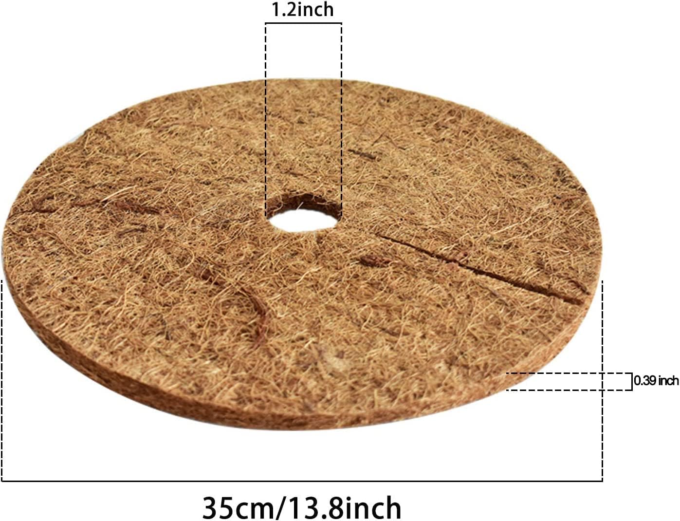ZeeDix 3 alfombrillas protectoras de fibra de coco, 14 pulgadas, protección de árbol de coco de coco, alfombrillas de anillo de árbol, cubierta de