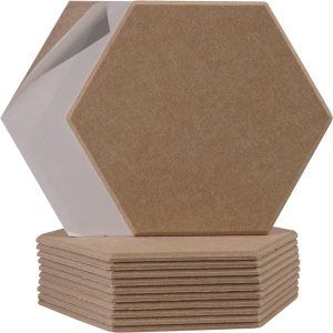 Paquete de 12 paneles acústicos autoadhesivos insonorizados hexagonales, 14 x 12 x 0.4 pulgadas, paneles de pared acústicos de alta densidad para Paquete de 12 paneles acústicos autoadhesivos insonorizados hexagonales, 14 x 12 x 0.4 pulgadas, paneles de pared acústicos de alta densidad para