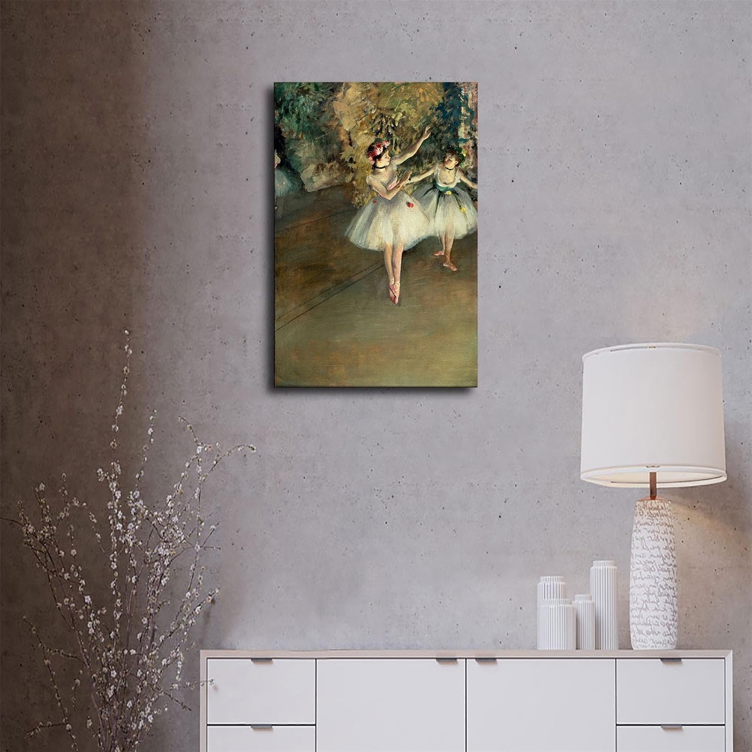 Póster de escenario de Two Dancers Ballerinas on Edgar Degas, arte decorativo, impresión en lienzo para habitación, baño, dormitorio, sala de estar