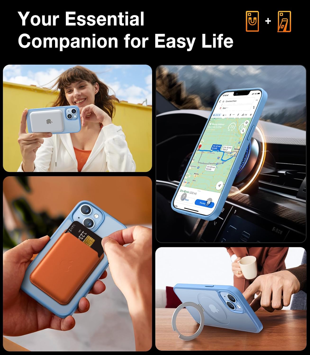 TORRAS Funda magnética a prueba de golpes para iPhone 13iPhone 14, más de 3 veces protección contra caídas de grado mil compatible con MagSafe