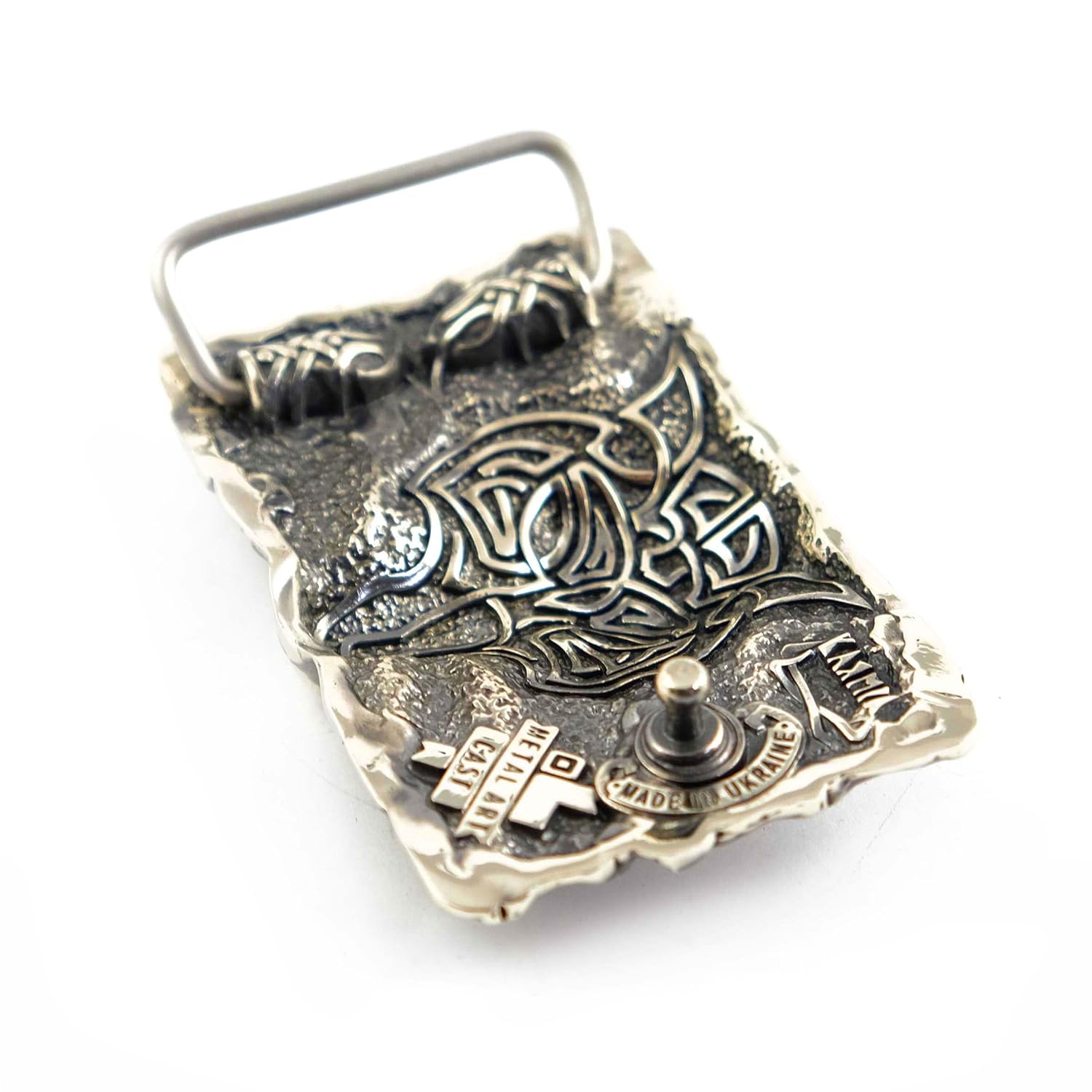 Belt buckle Fenrir Wolf, Handmade Old Norse Scandinavian viking mithology werewolf solid German silver belt buckle