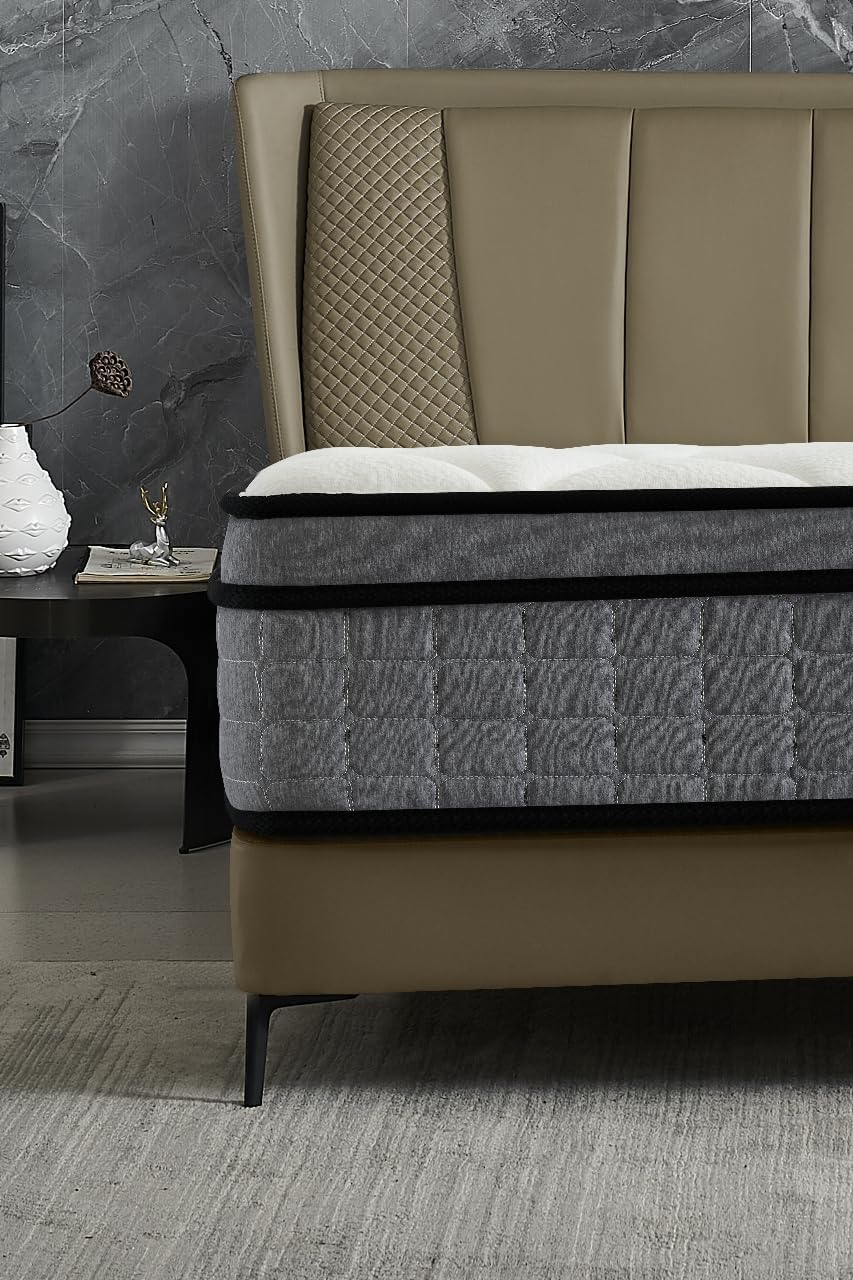 Container Furniture Direct Colchón híbrido tamaño Queen de 12 pulgadas en una caja, cojín de cama con espuma viscoelástica con infusión de gel,