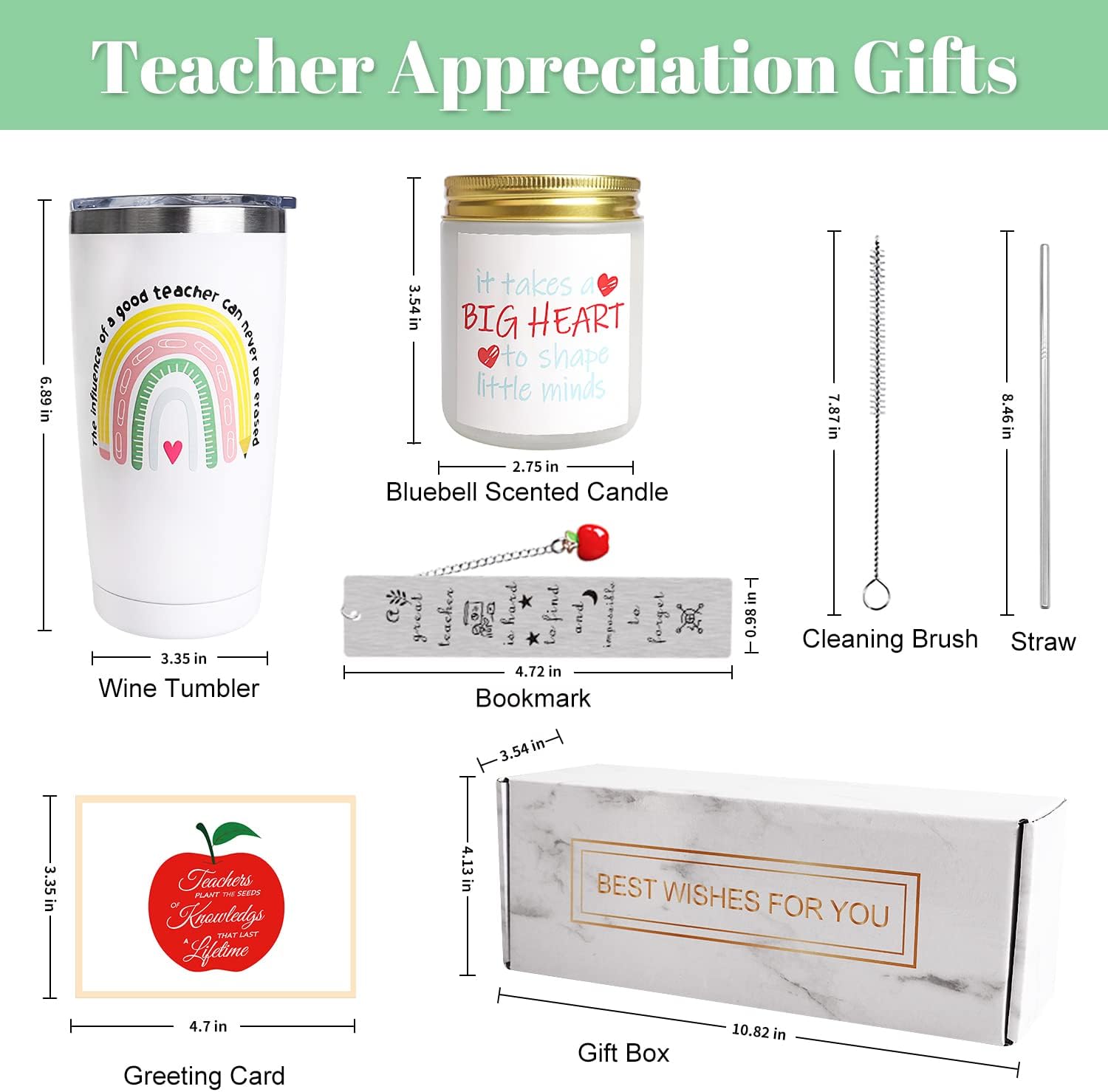 Regalos de agradecimiento para profesores, los mejores regalos para profesores para mujeres, regalos para profesores de fin de año de parte de