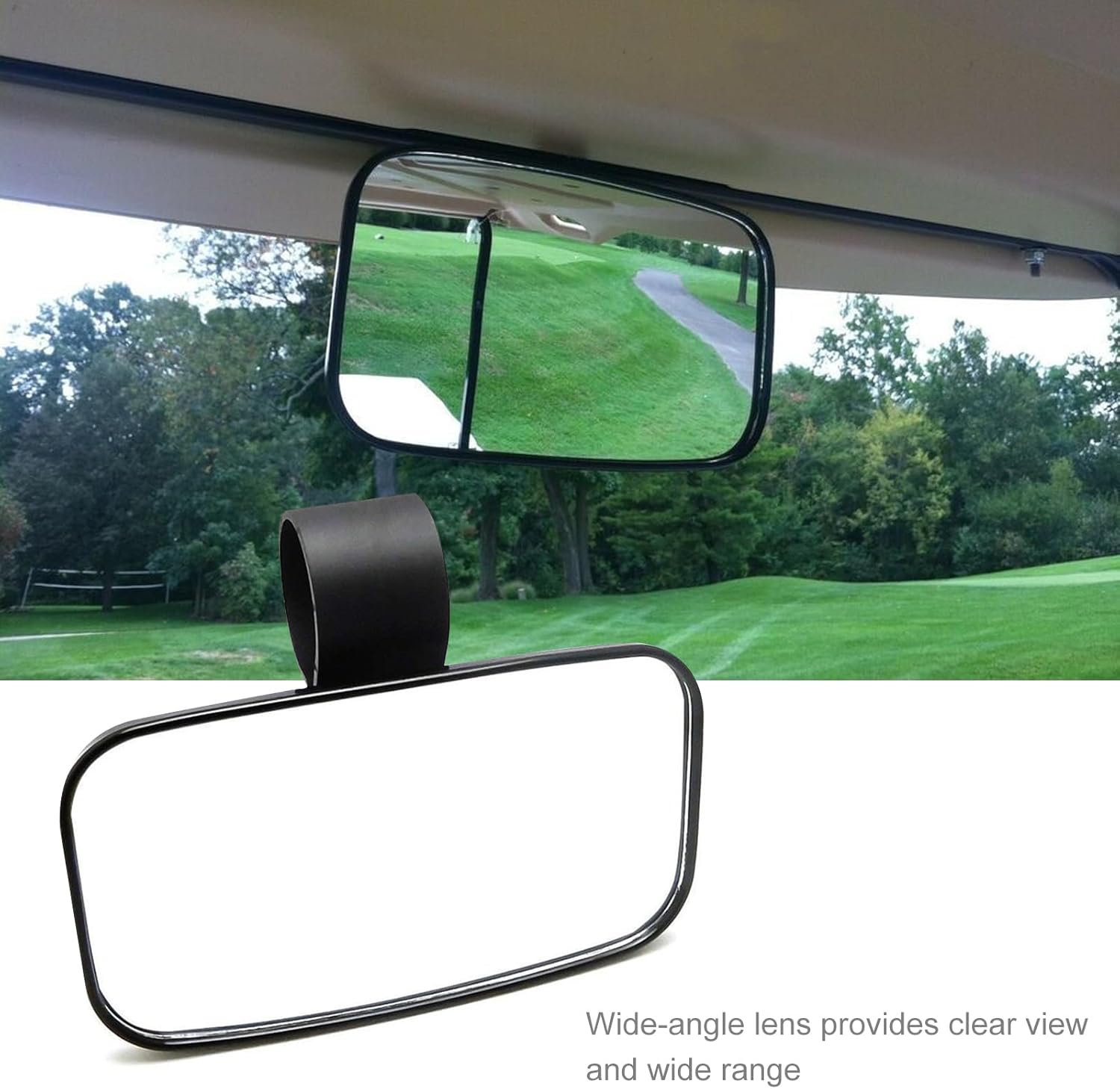 1 espejo retrovisor de marcha atrás para automóvil, 4.5 x 8 pulgadas, espejo esférico auxiliar ajustable de 360, ángulo de montaje de 1.5