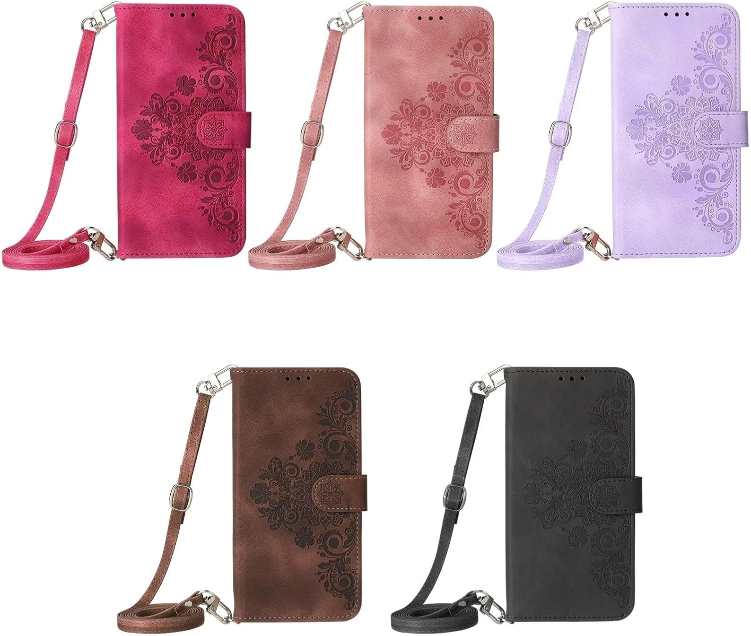 Funda tipo cartera para Vivo Y21Vivo Y33sVivo Y21s, cordón corto y cordón de correa para Vivo Y21Vivo Y33sVivo Y21s, funda de piel sintética