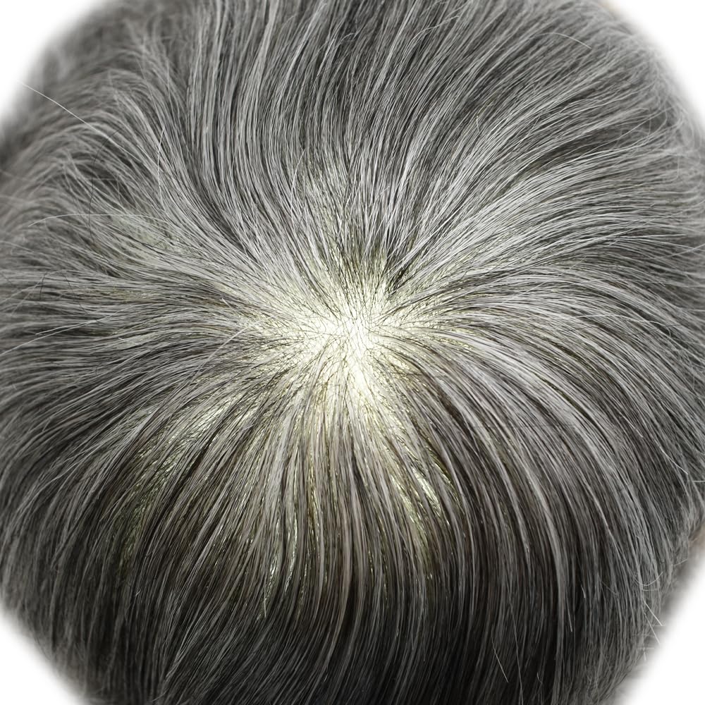 Sistema de cabello natural para hombre, tupé de piel ultrafina para hombres, no quirúrgico, súper delgado, polivinílico, todo en V, pieza de cabello