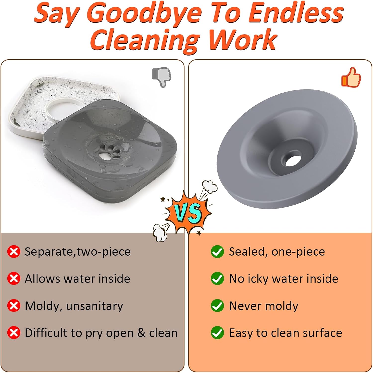 Cuenco de agua para perros de 74 onzas, sin derrames, dispensador de agua para perros, de acero inoxidable, portátil, alimentador lento, cuenco de