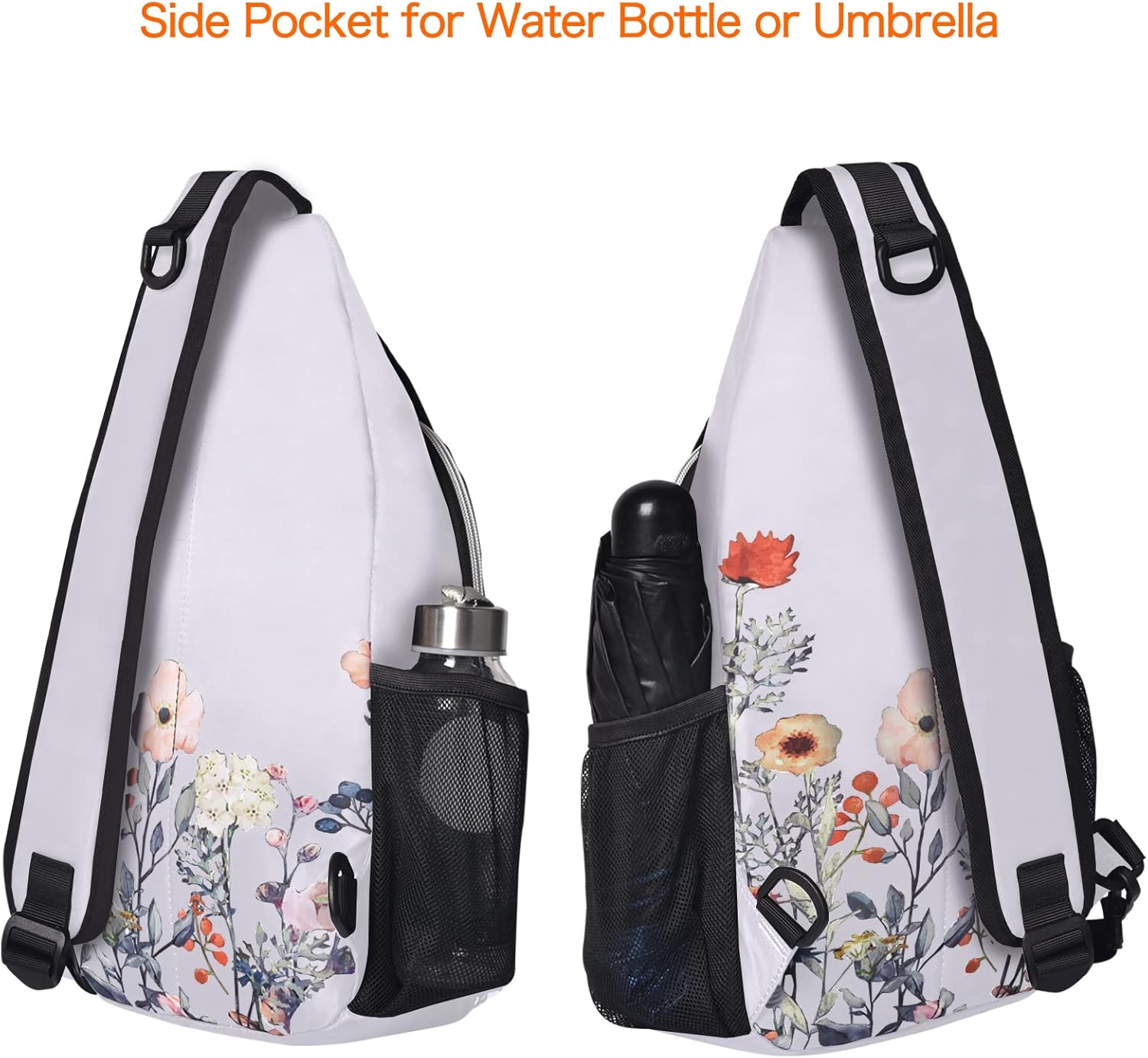 MOSISO Mochila bandolera multiusos para viajes, senderismo, jardín, flores, cuerda, bolsa cruzada para hombro