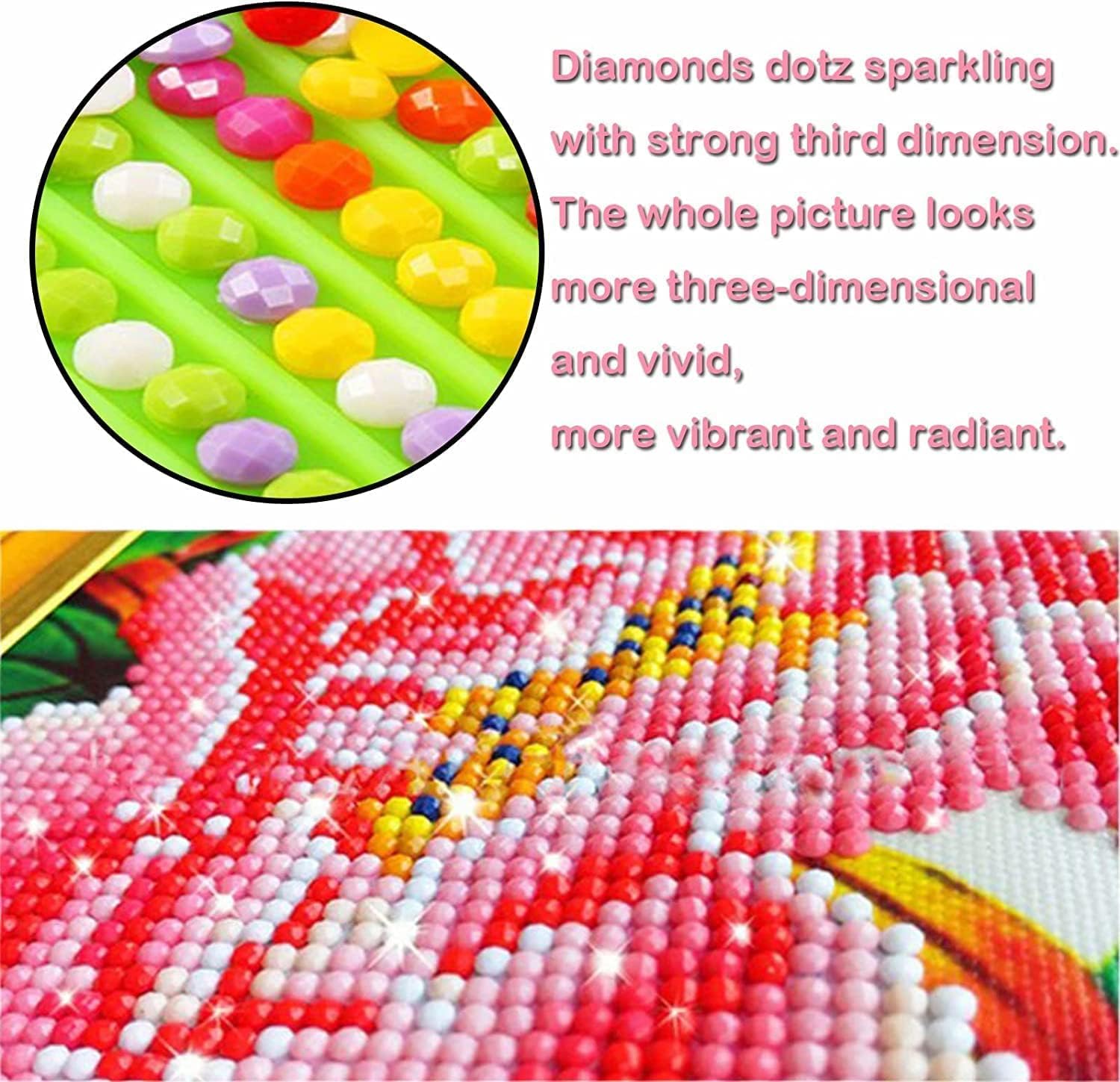 Lunyloer Kit de pintura de diamantes 5D, kit de arte de diamantes para principiantes, pintura artística de diamantes de bricolaje con diamantes