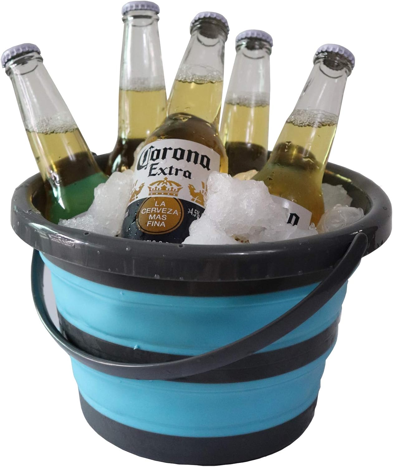 Cubo plegable con filtro extraíble, Paquete de 2 Cubo de plástico plegable para limpieza de la casa, cubo de jardinería duradero sin BPA para